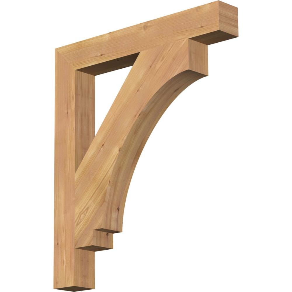 Ekena Millwork BKT04X26X30IMP05SWR Imperial Block Smooth 3-1/2-in x 26-in x 30-in Western red cedar Brown Wood Standard bracket