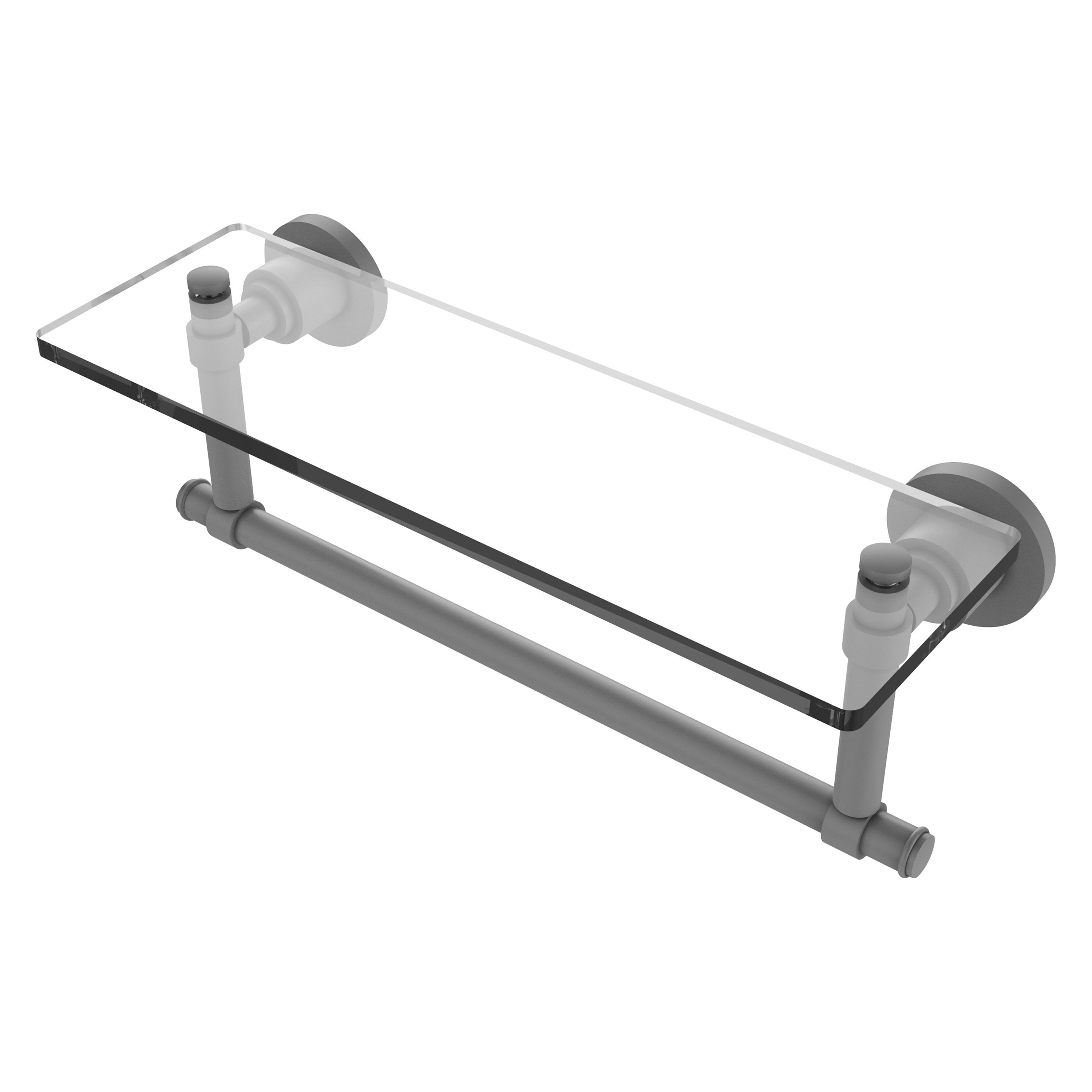 Allied Brass WS-1TB/16-GYM Washington Square Matte Gray 1-Tier Wall Mount Bathroom Shelf (18-in x 4-in x 5-in)