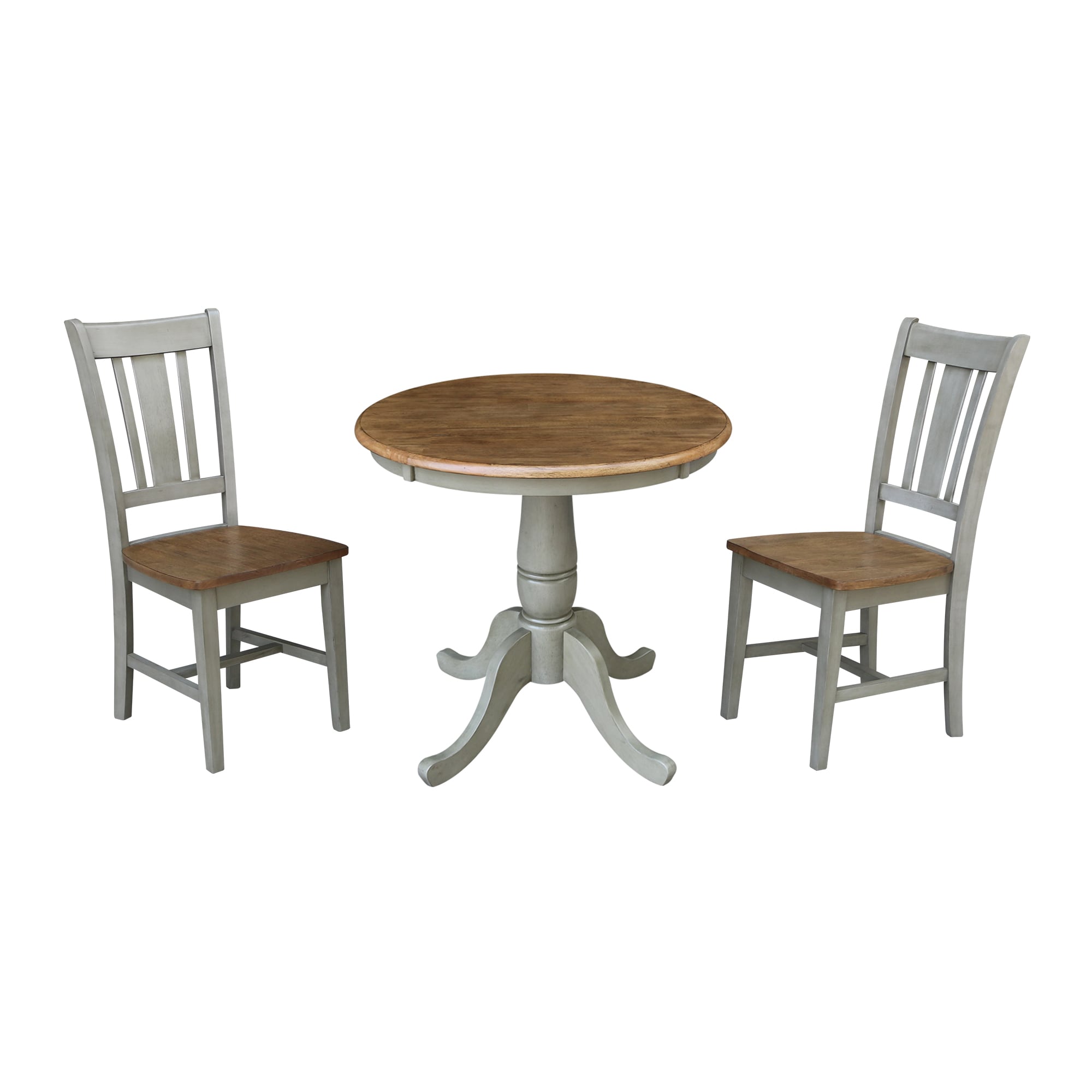 International Concepts K41-30RT-C10-2 Distressed hickory/stone Casual Dining Room Set with Round Table ( Seats 2 )