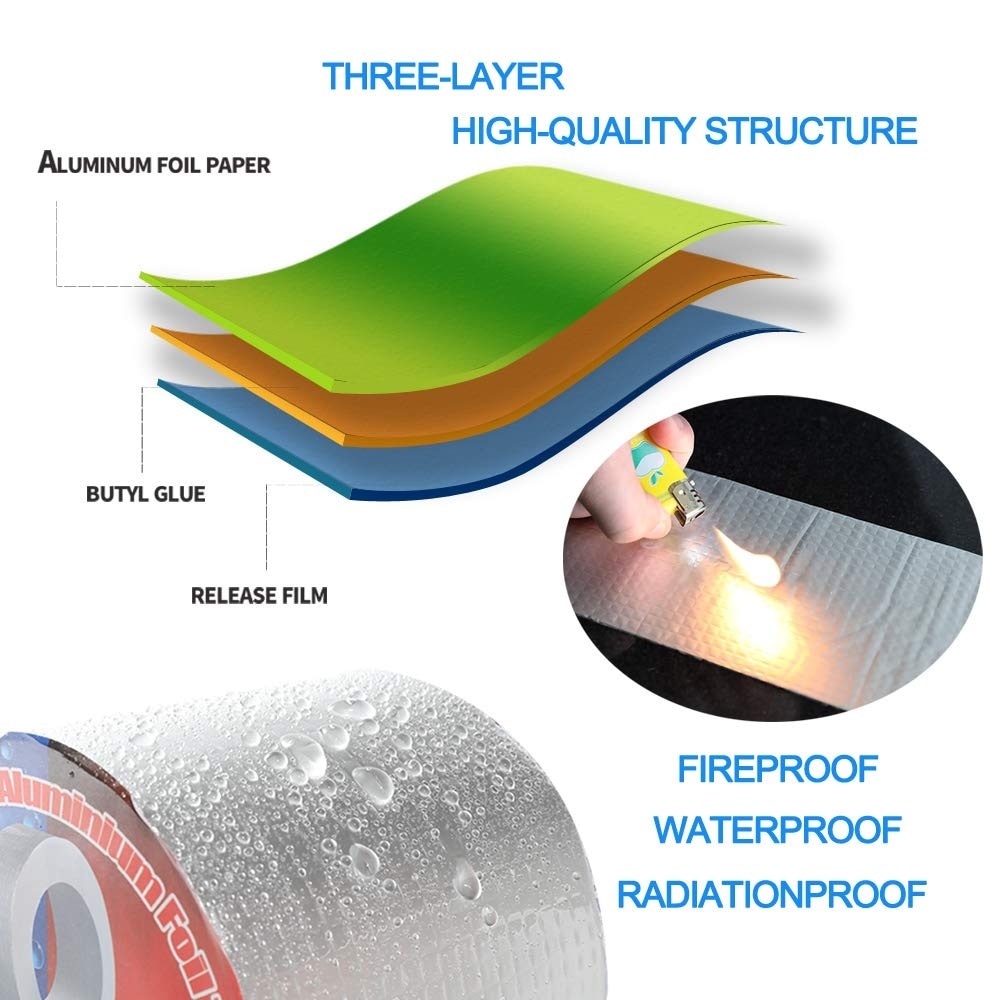 Etokfoks  Aluminum Butyl Rubber Flashing Tape 4 in x 16 4 ft Roll Super Waterproof Seal Roof Window RV