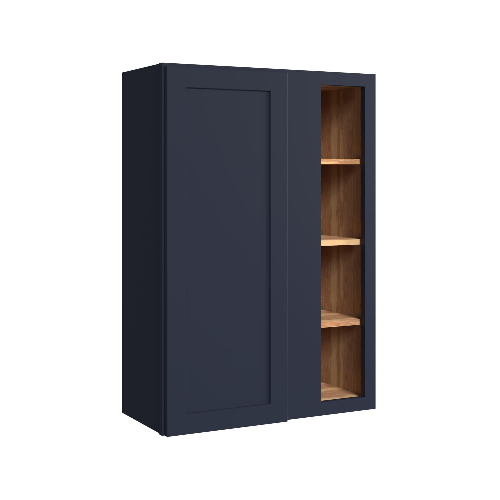KraftMaid Momentum WBC3039RG77 Deveron 30-in W x 39-in H x 12-in D Midnight Blind Corner wall Fully assembled Plywood Cabinet (Recessed Panel Shaker)