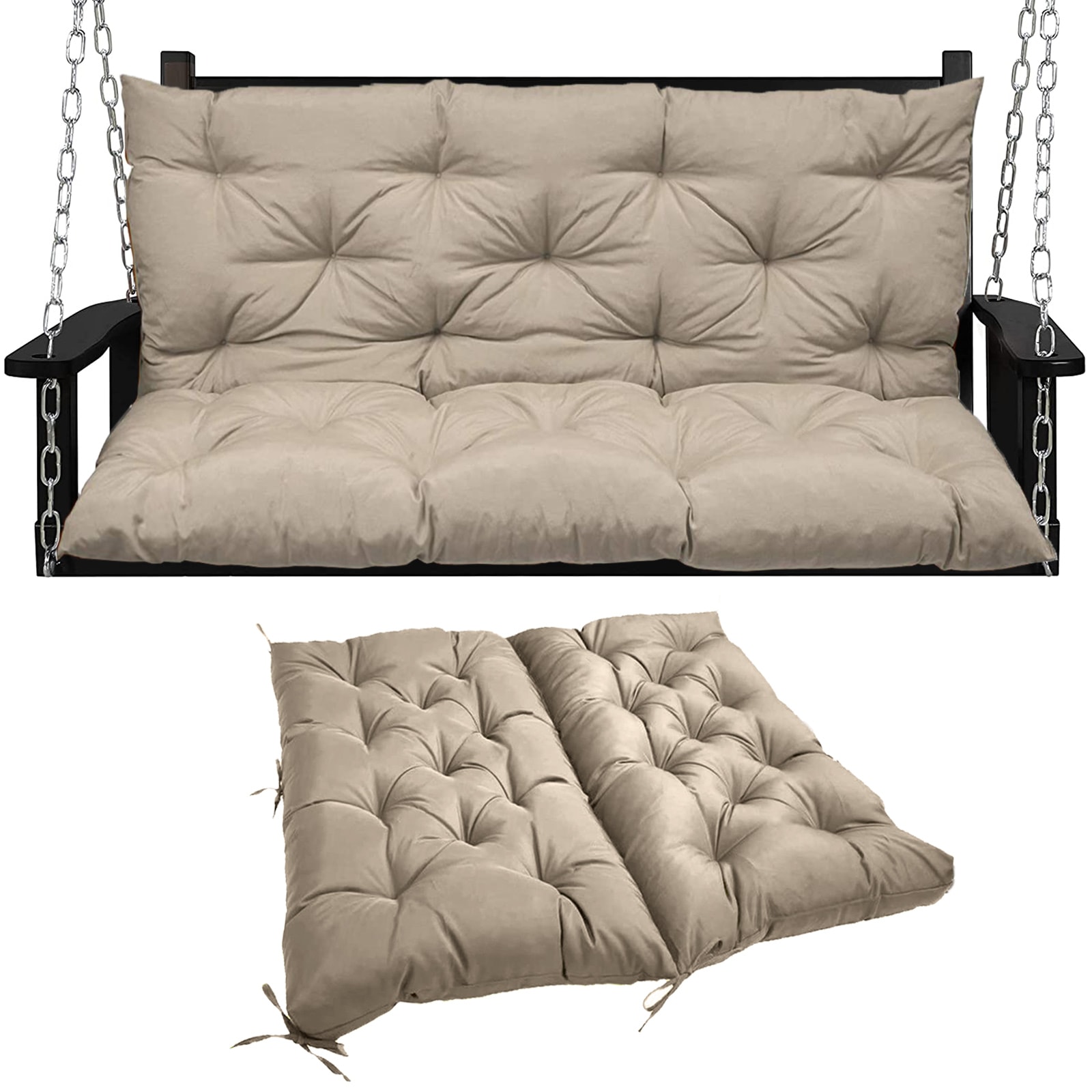 XXLYY DIANZ11 swing cushions for outdoor furniture 40-in x 40-in Khaki Porch swing cushion