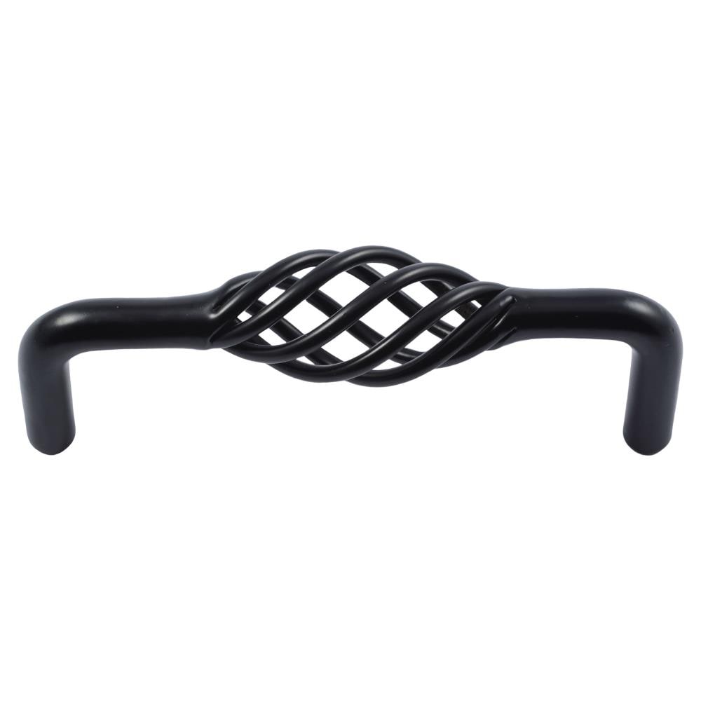 Stone Mill Hardware CP3896-MB Stockbridge Birdcage 3-3/4-in , 96mm Center to Center Matte black Novelty Handle