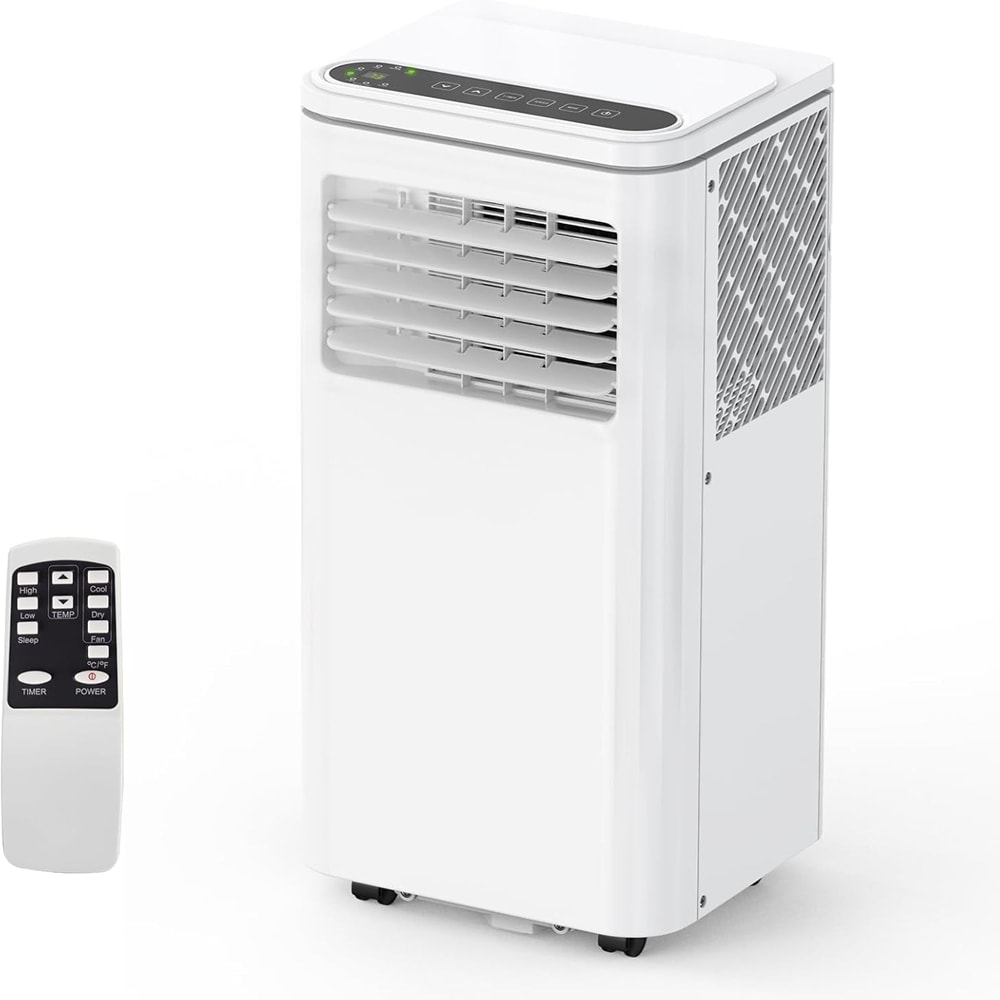 Qeetex Portable Air Conditioner  Energy Efficient 8000 BTU  AC  Window Kit  Remote  24H Timer  Portable Air Conditioner with Vent
