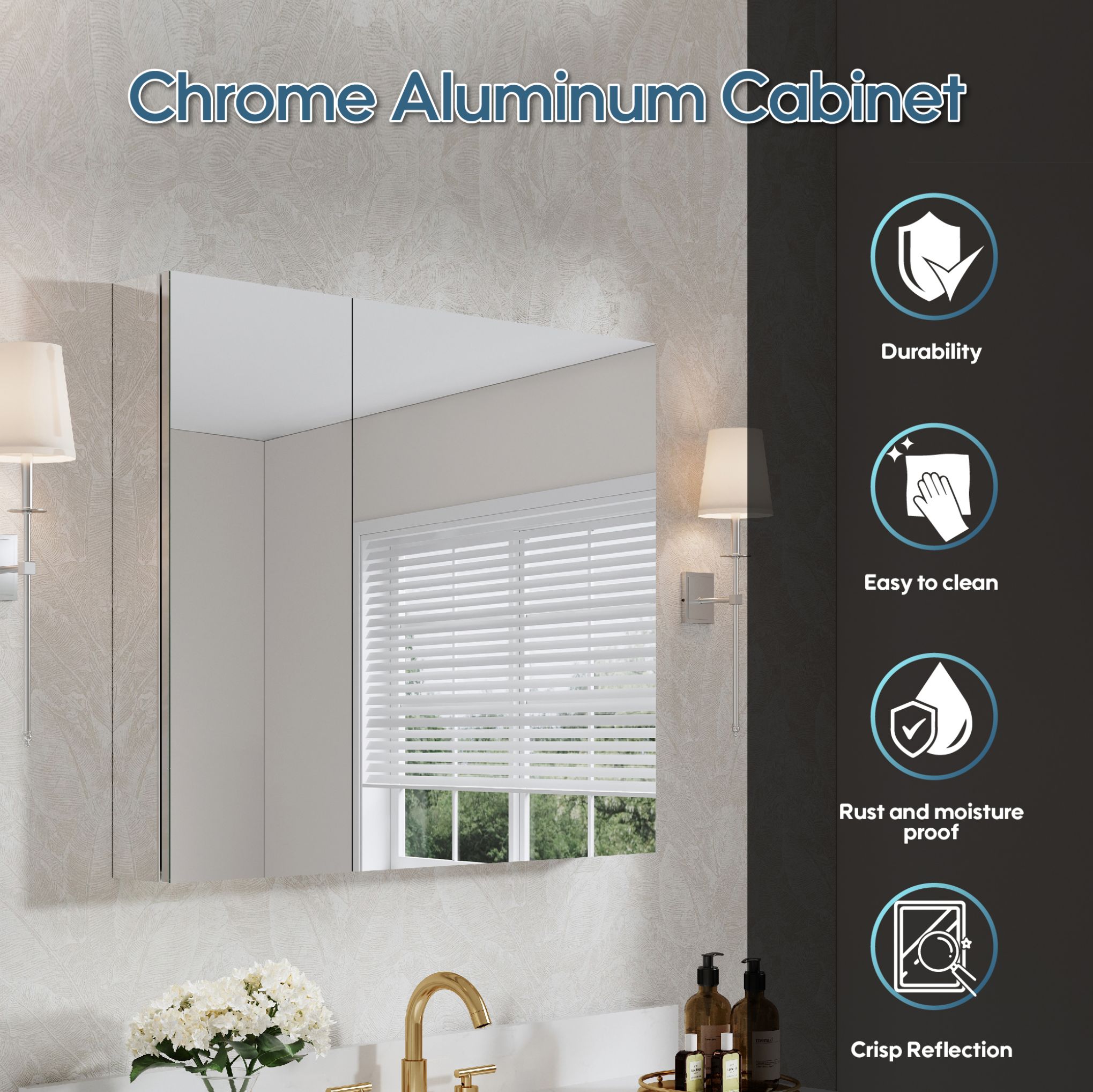 WELLFOR ROSA1224LR Bathroom-Medicine-Cabinets - View #6