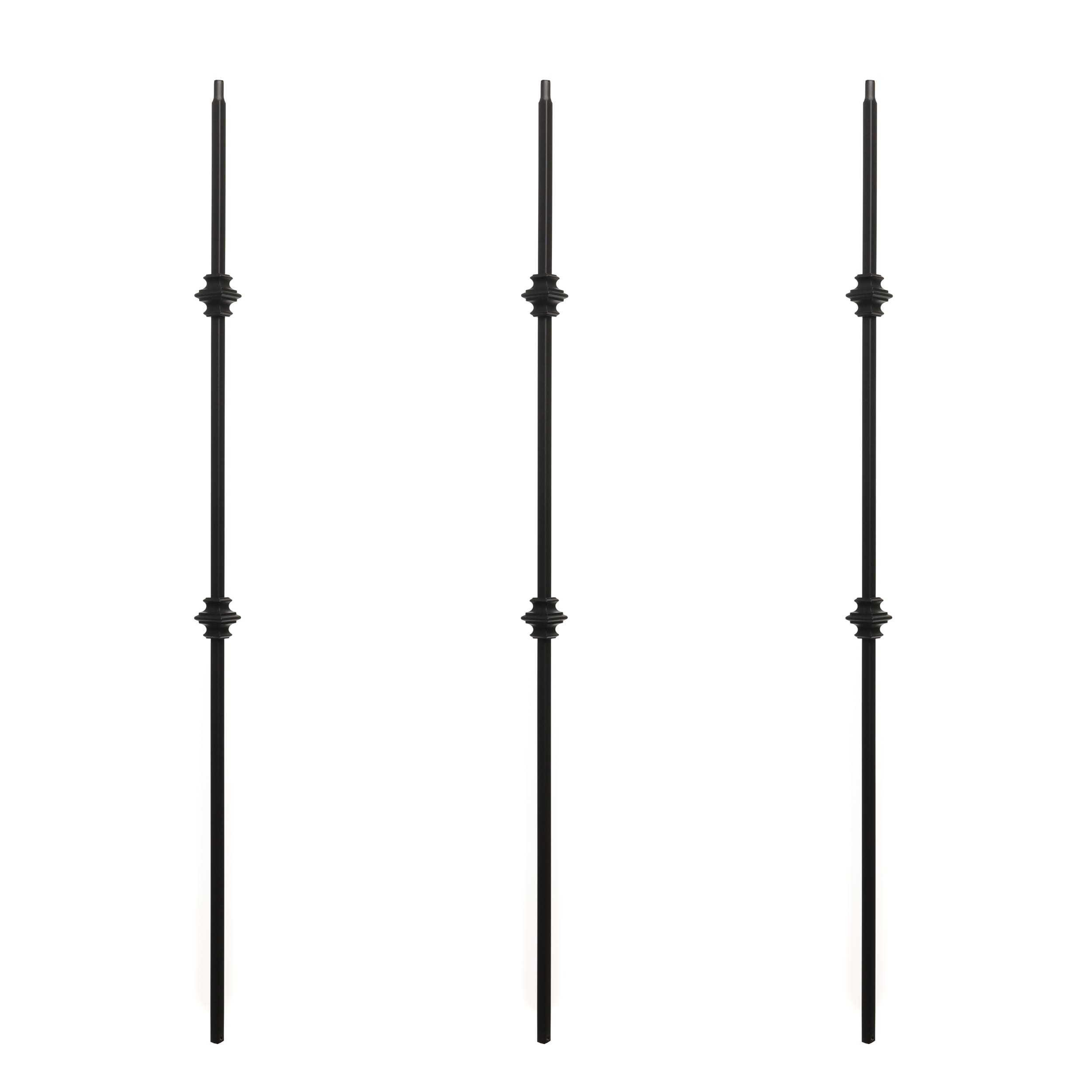 RELIABILT WGT61SB 43-in x 0.5-in Satin Black Wrought Iron Knuckle Stair Baluster (3-Pack)