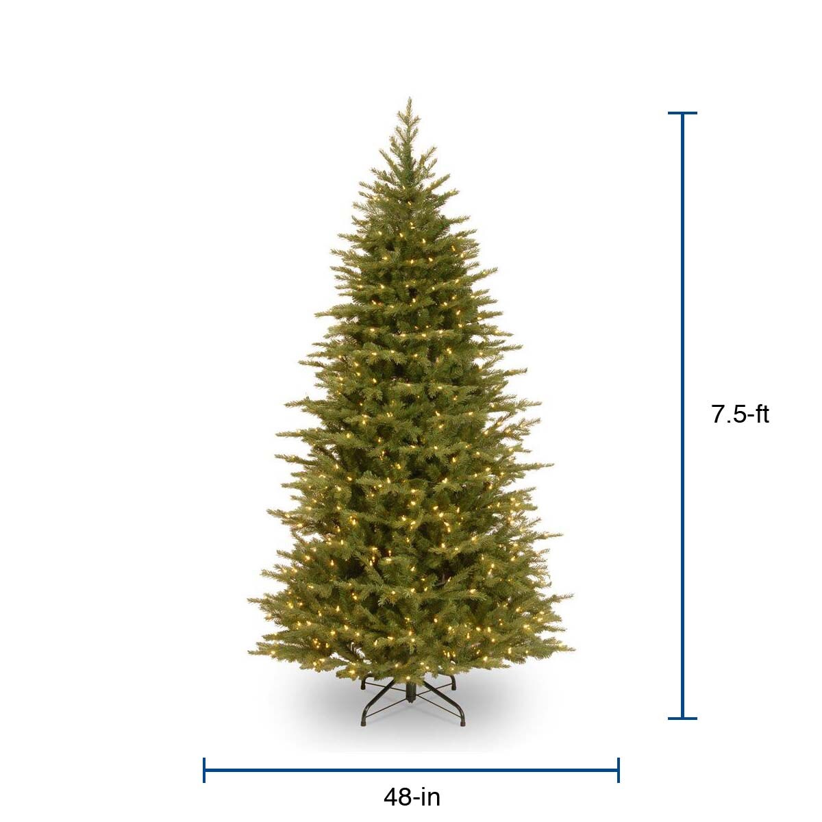 National Tree Company 7.5-ft Norway Spruce Pre-lit Slim Artificial ...