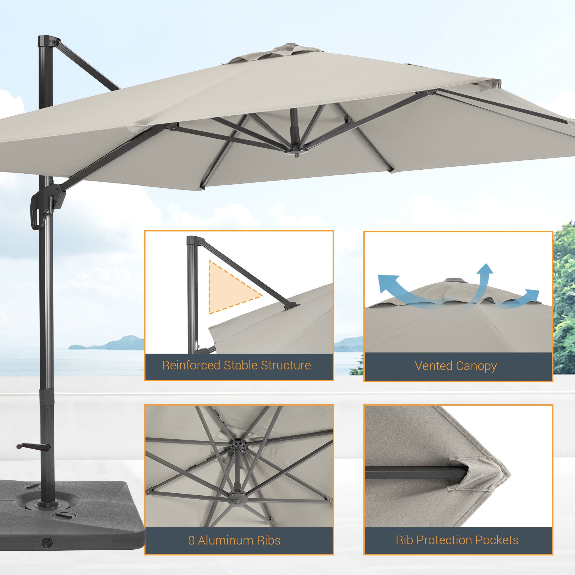 Sonkuki SD-ZD33-GY Umbrellas-2 - View #4