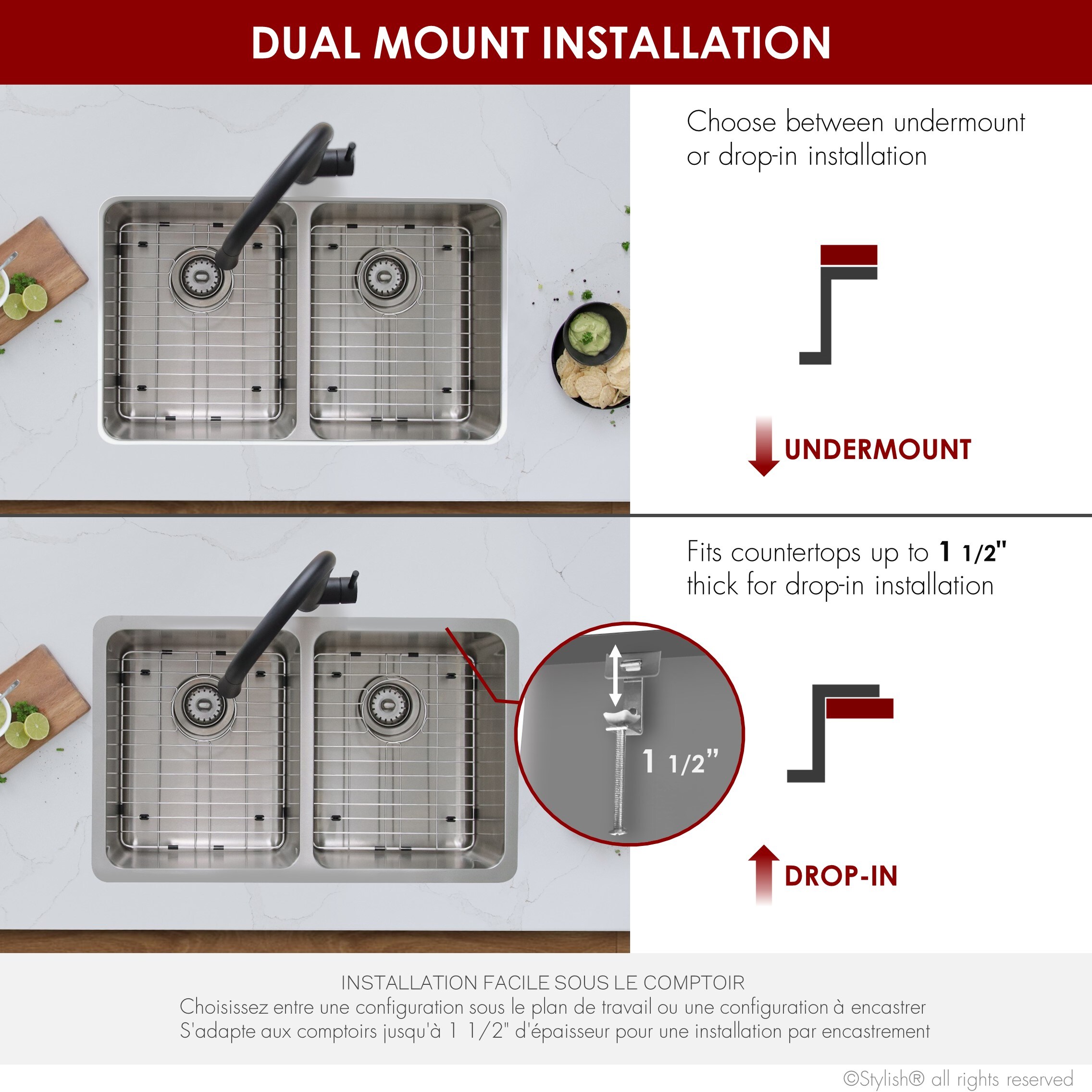 Stylish S-414TG1 Kitchen-Sinks - View #6
