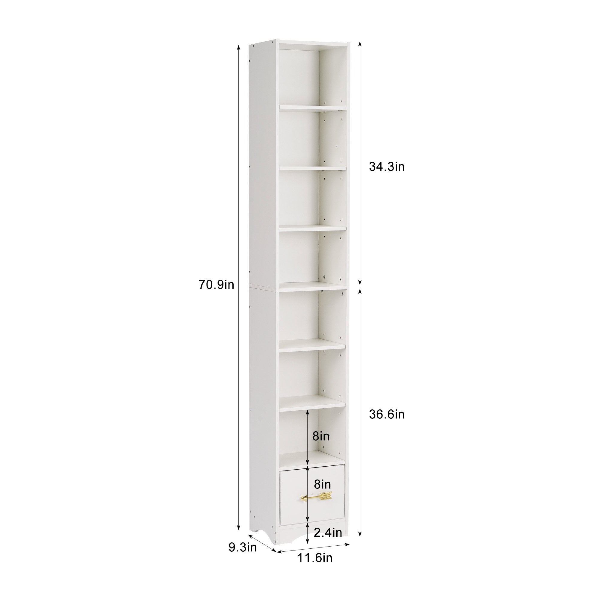 Vecelo LOE-B19-WHT bookcases - View #3