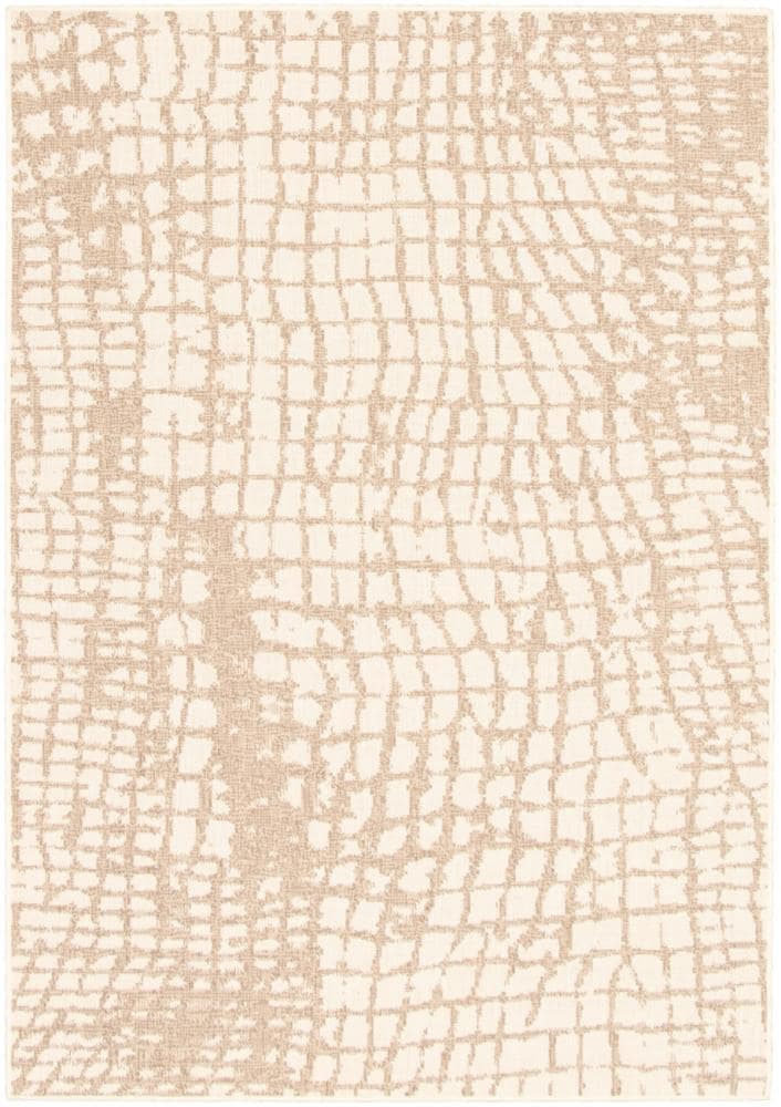 ECARPETGALLERY 315423 Sisal Safari 5 x 8 (ft) Loomed Polypropylene Champagne Taupe Rectangular Indoor Animal print Bohemian/Eclectic Area rug