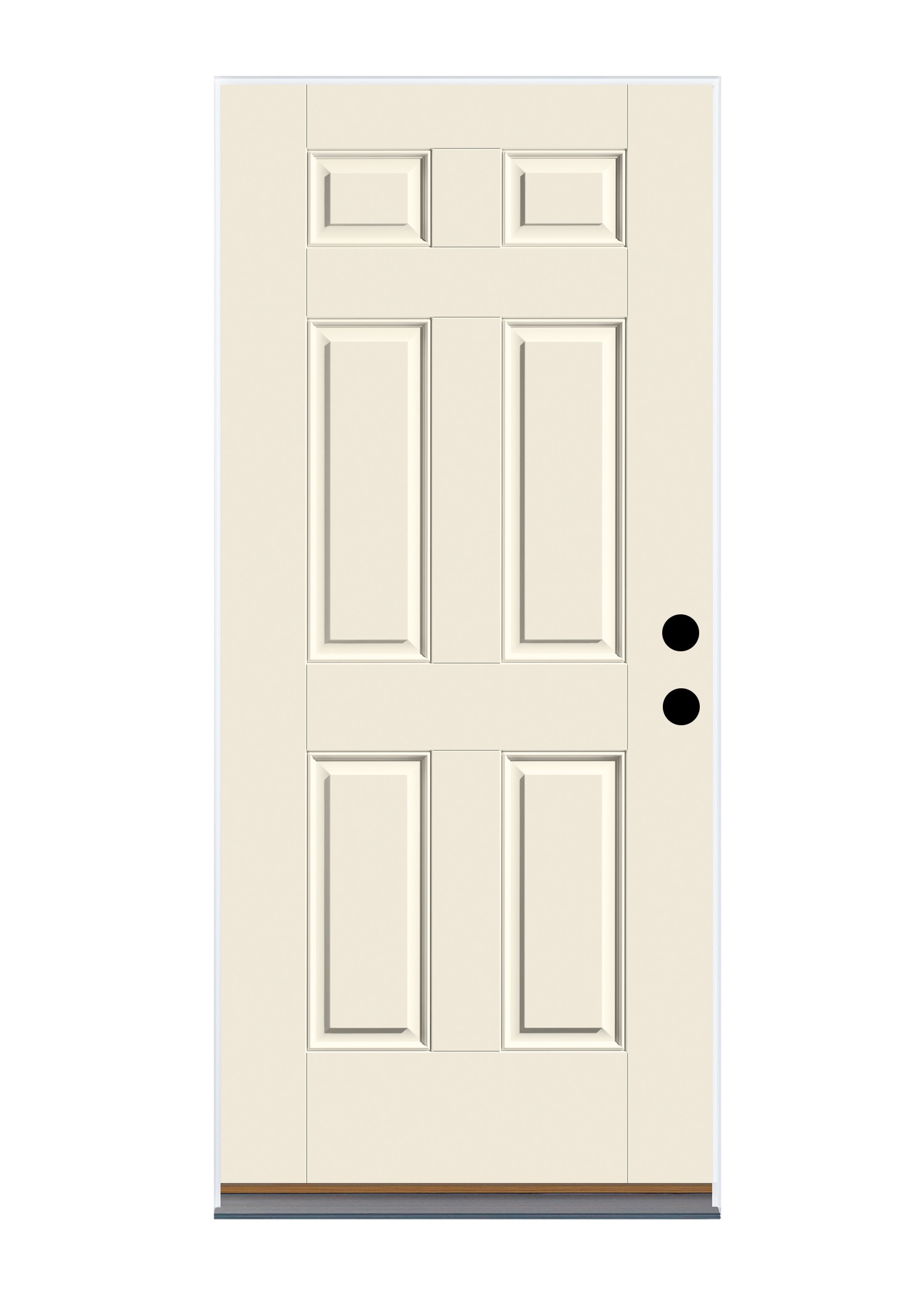 36-in x 80-in Fiberglass Left-Hand Outswing Ready To Paint Prehung Single Front Door Insulating Core in White | - Therma-Tru Benchmark Doors TTB637919