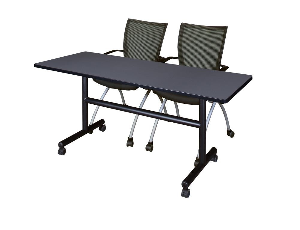 Regency MKFT6030GY09BK Training Gray 4-Person Training Table (60-in W x 29-in H)