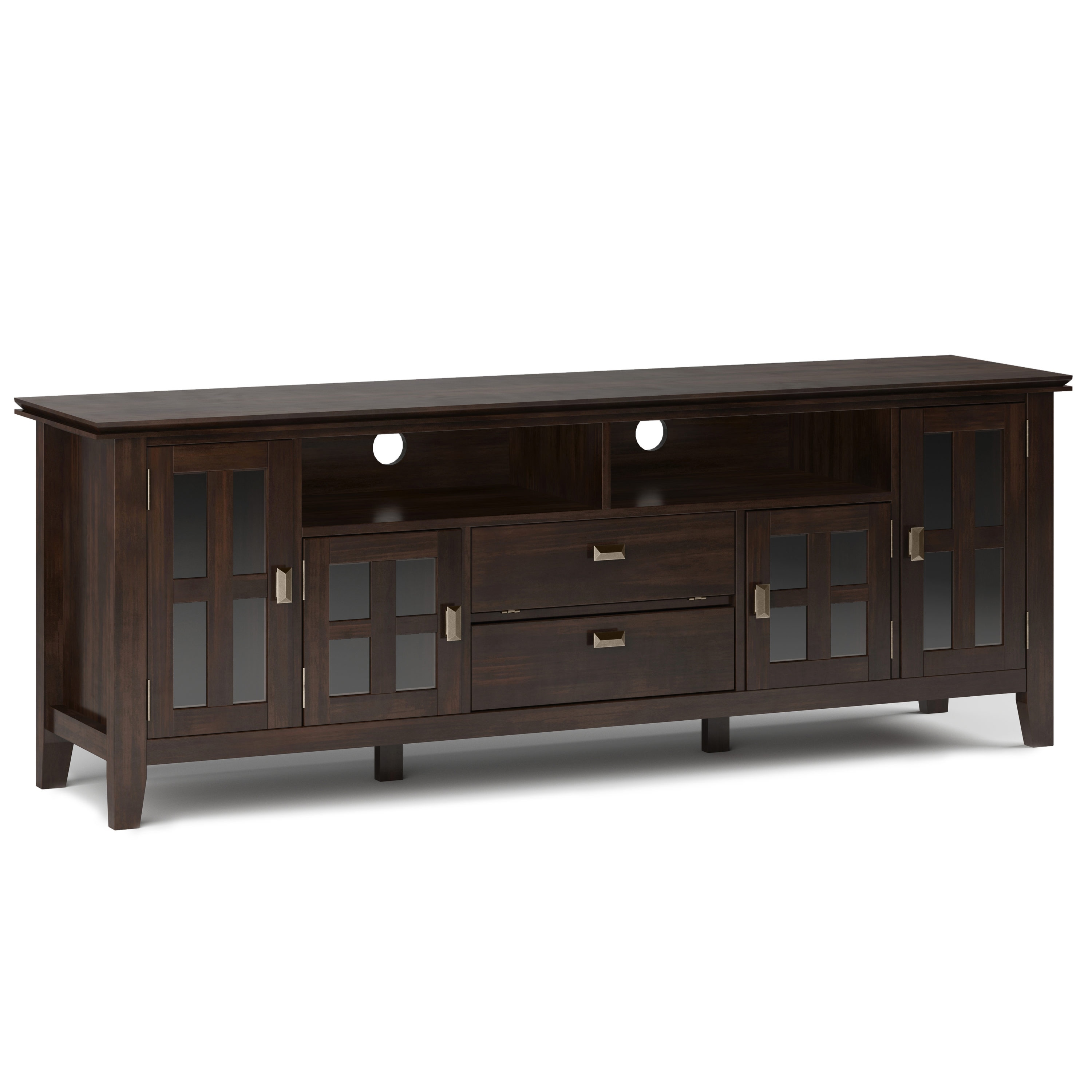 Simpli Home Artisan Medium Storage Cabinet in Tobacco Brown