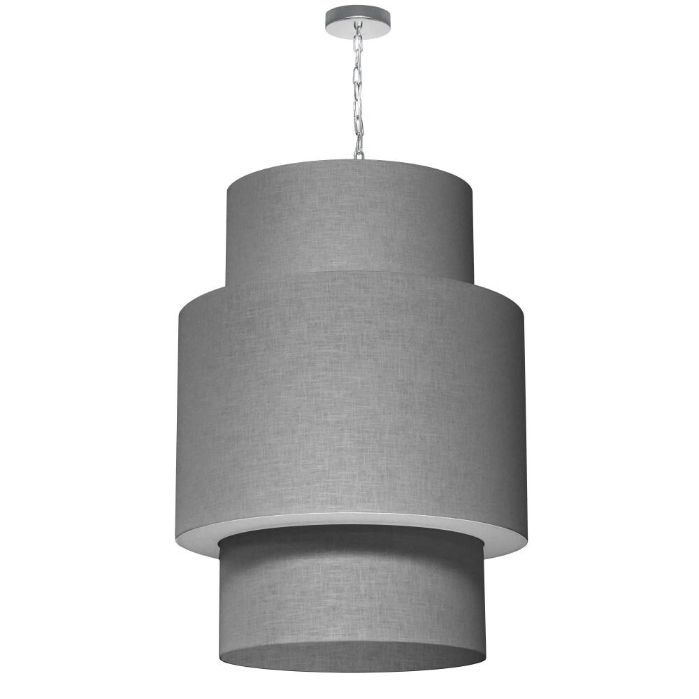 Dainolite 732432-2423-PC Shelley 7-Light Grey Modern/Contemporary Drum Hanging Pendant Light