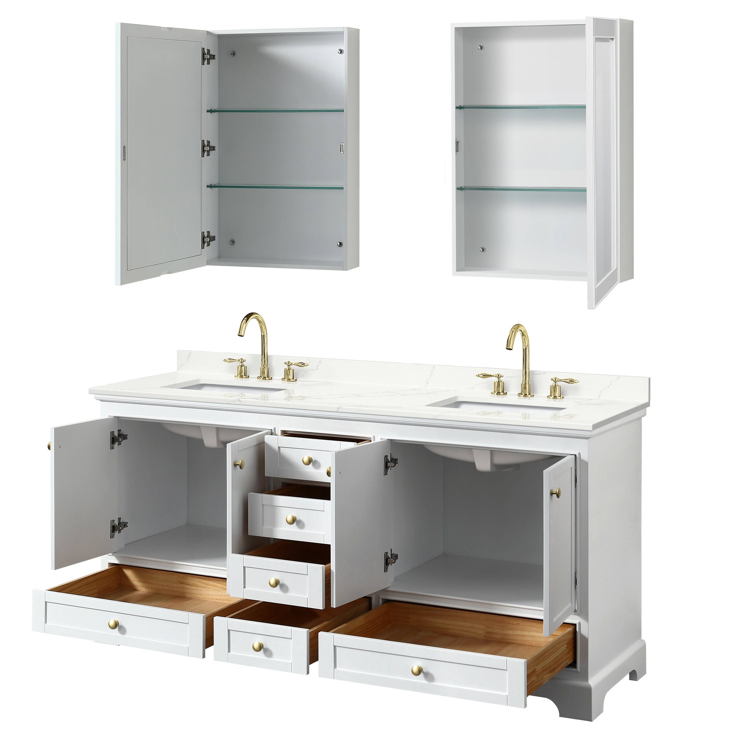 Wyndham Collection WCS202072DWGGTUS3MED Bath-Vanity-Combo - View #2