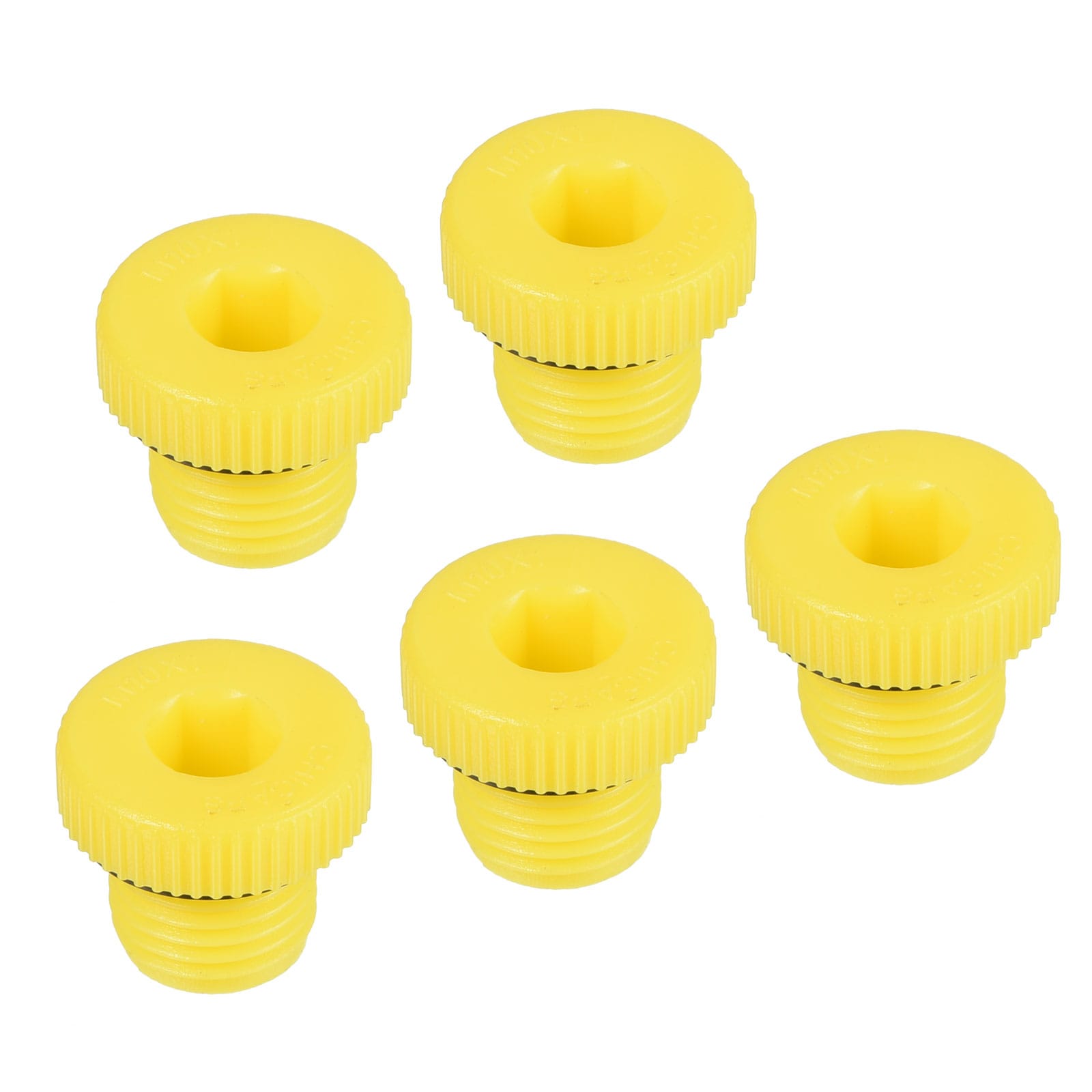 PATIKIL Hold Plugs M10x1 5pcs PP Plastic Male Threaded Hex Socket Sealing Screw End Cap Yellow #S25072801UX0909