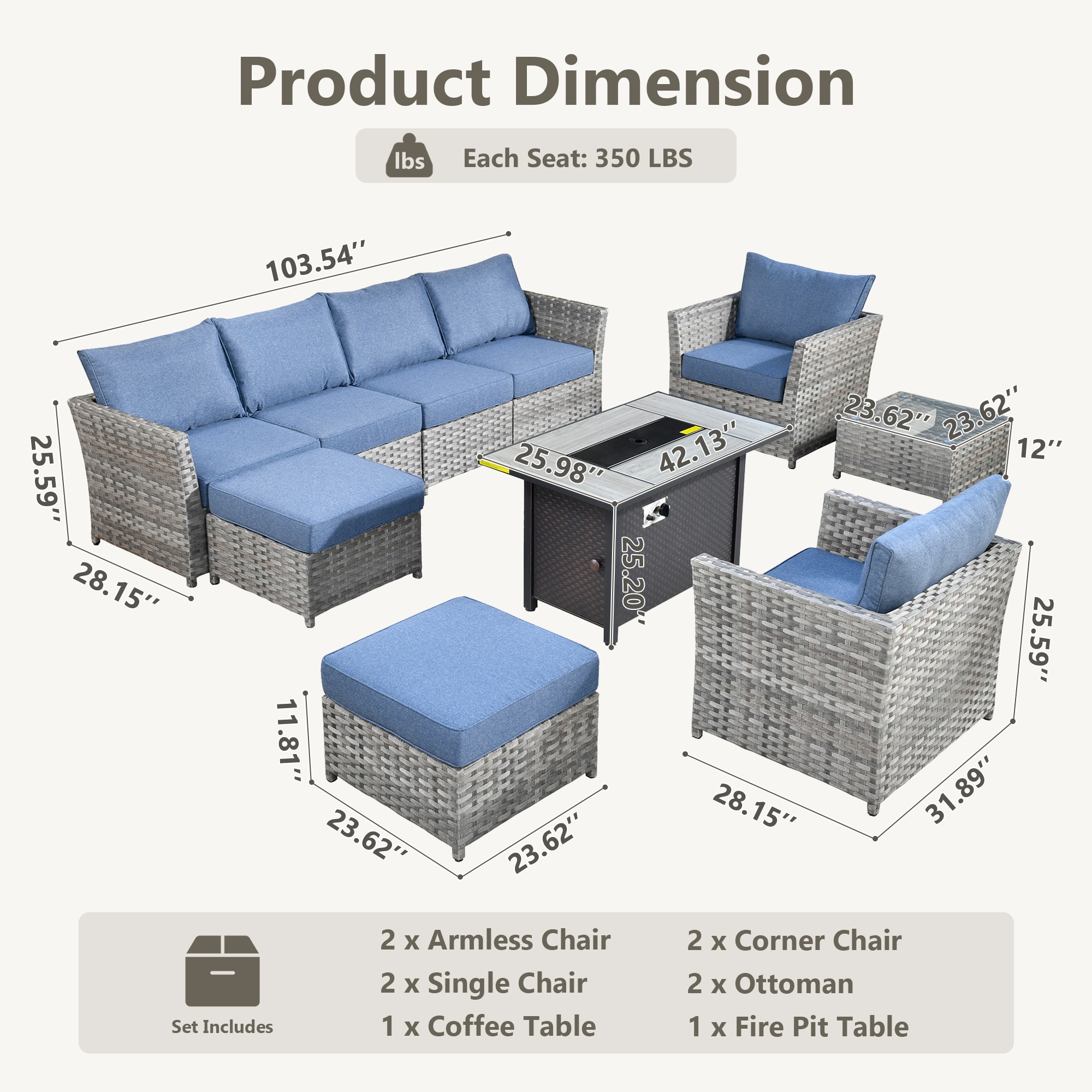 Pouuin SCFPBRS309 Patio-Sofas-Daybeds - View #2