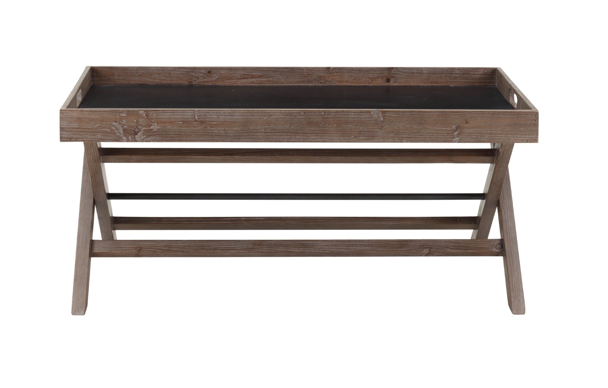Boraam Industries 17443 Lisa 39.5-in W x 17.75-in H Natural Wood Midcentury End Table Assembly Required