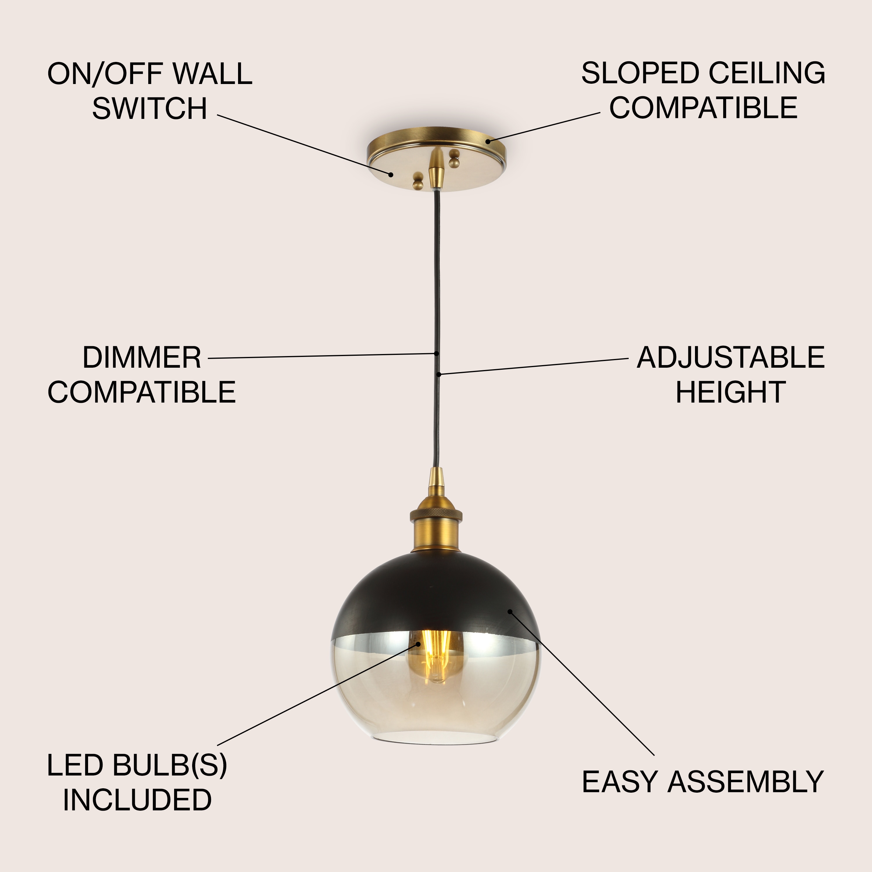 JONATHAN  Y JYL3513A Pendant-Lights - View #3