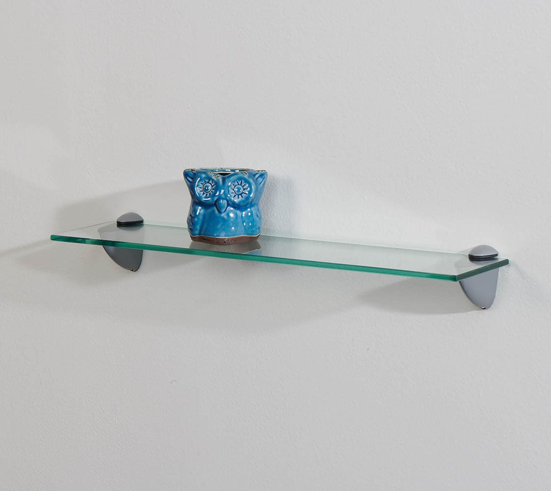 Rectangle Floating Glass Shelf Kit 8 x 30 inch - Clear