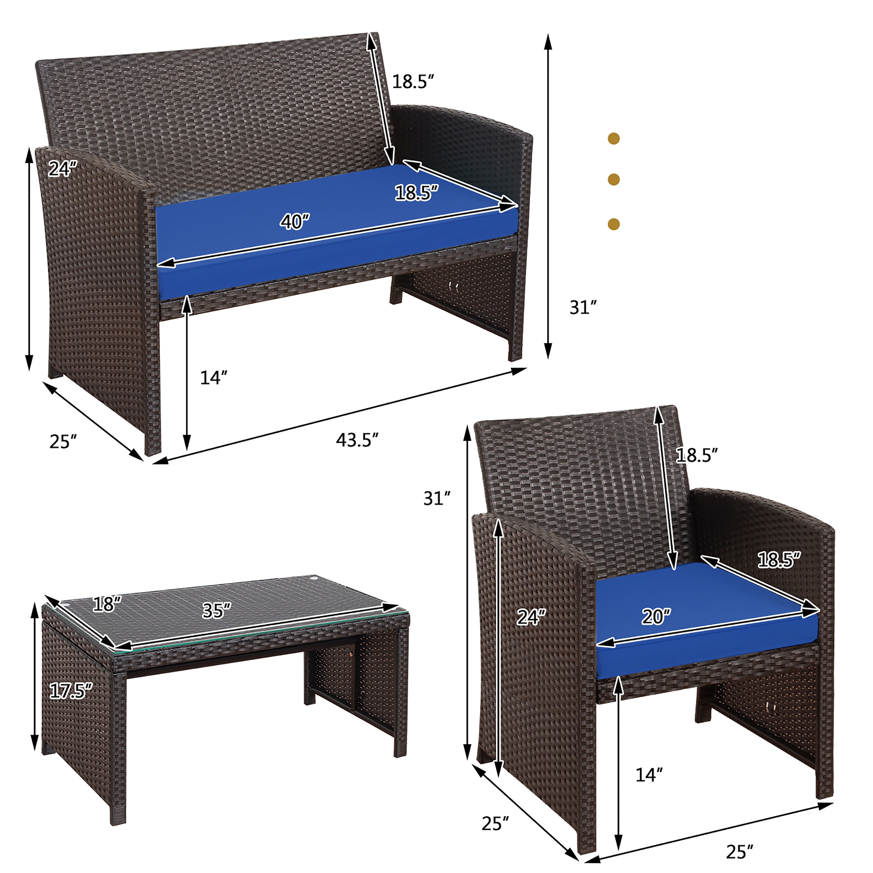 Costway HW67934NY Patio-Conversation-Sets - View #6