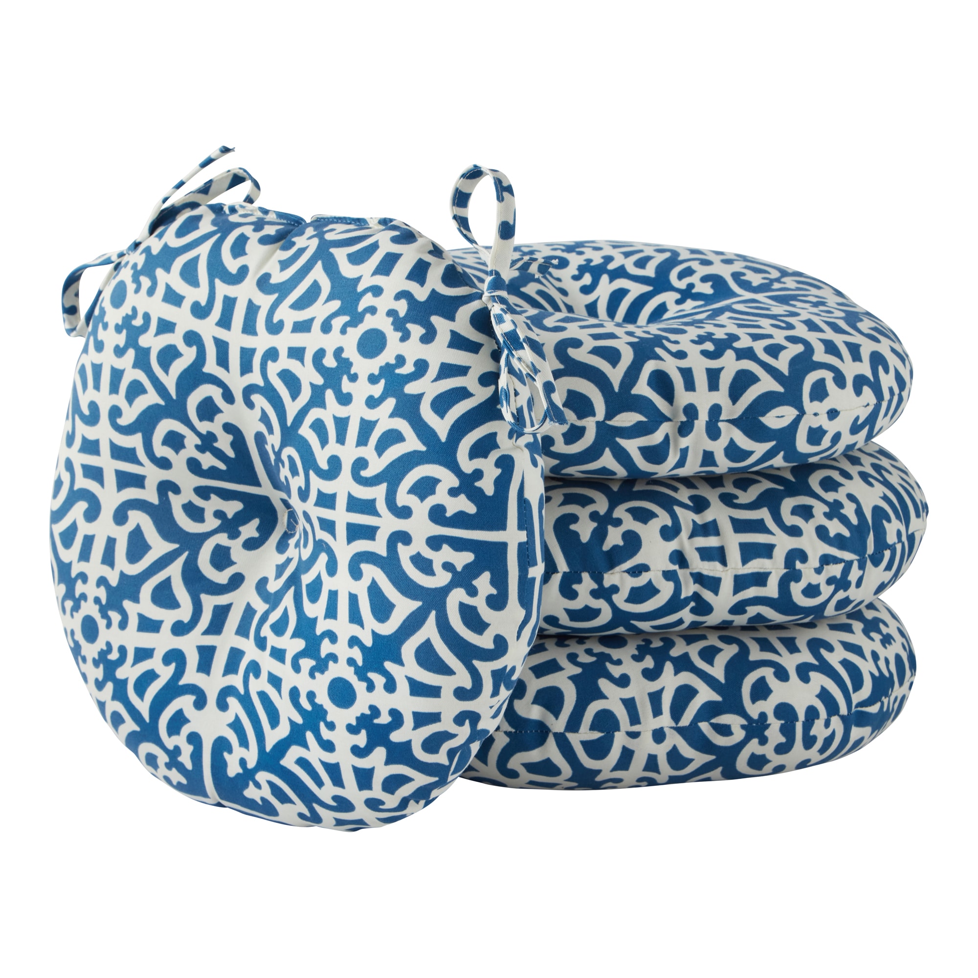 Greendale Home Fashions OC6816S4-INDIGO 15-in x 15-in 4 -Piece Indigo Patio chair cushion