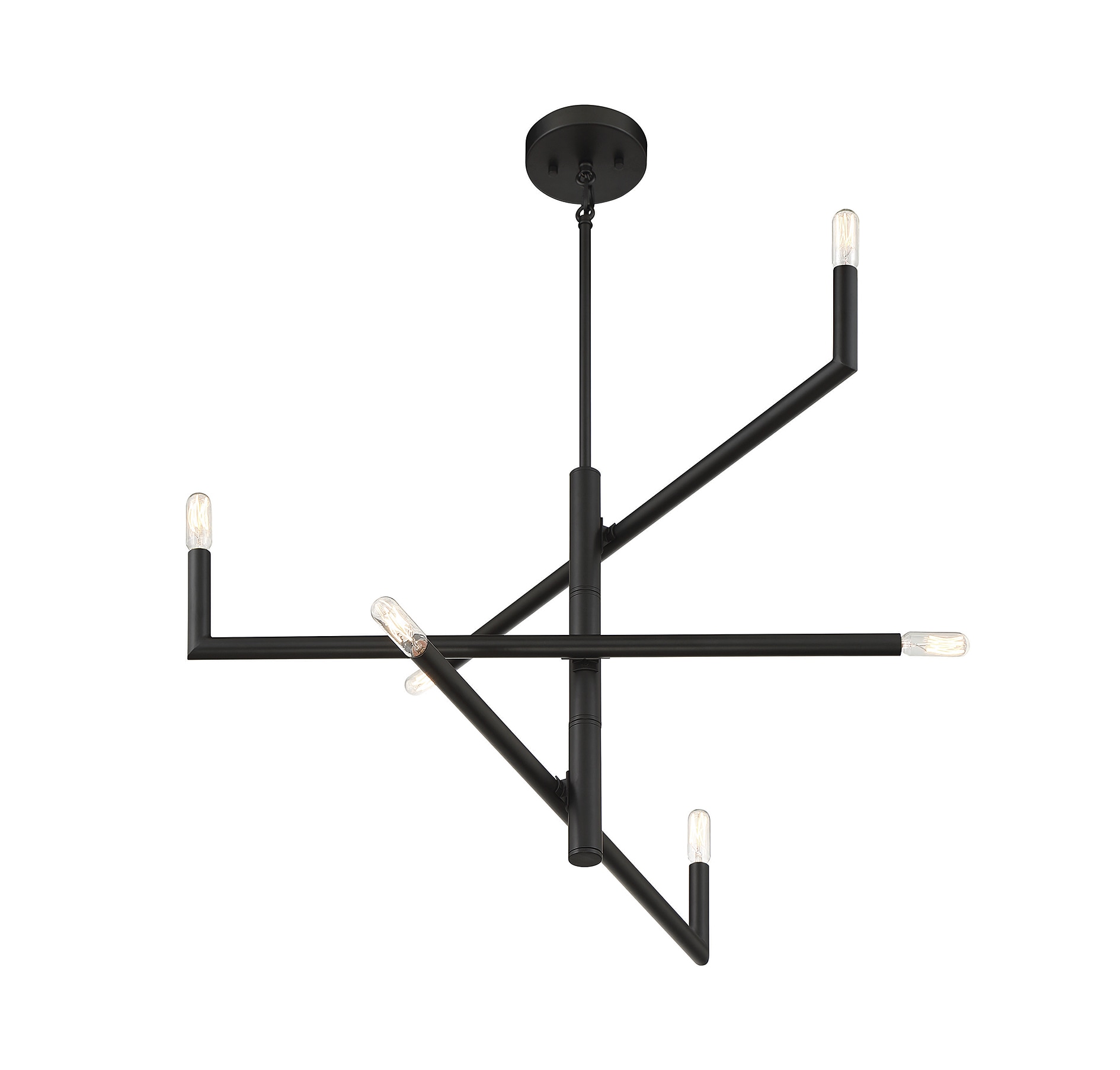 Cristofer Matte Black 6-Light Adjustable Chandelier