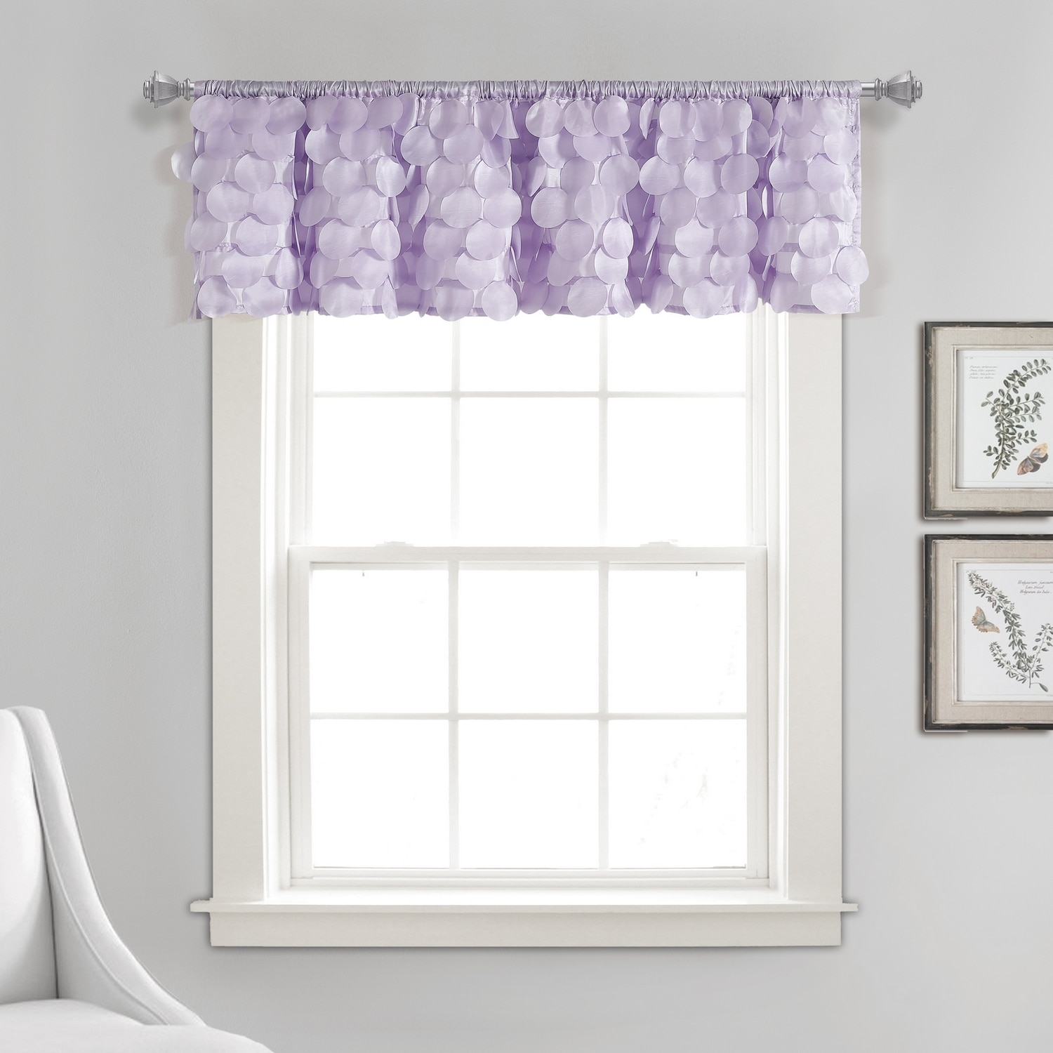 Lush Decor 21T011667 14-Inches Lilac Polyester Rod pocket Valance