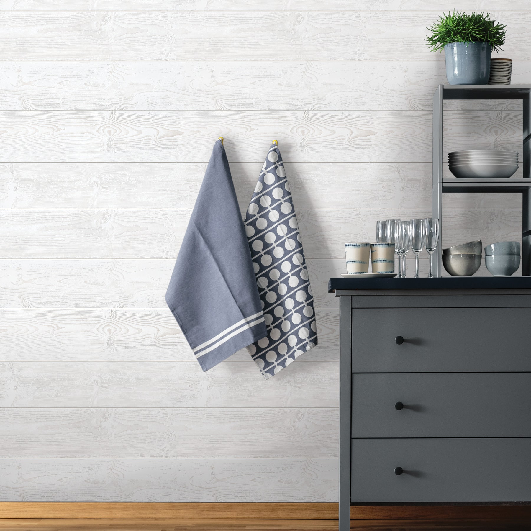 York Wallcoverings MH1559 Magnolia Home Shiplap Removable Wallpaper Gray  Off White  The Savvy Decorator
