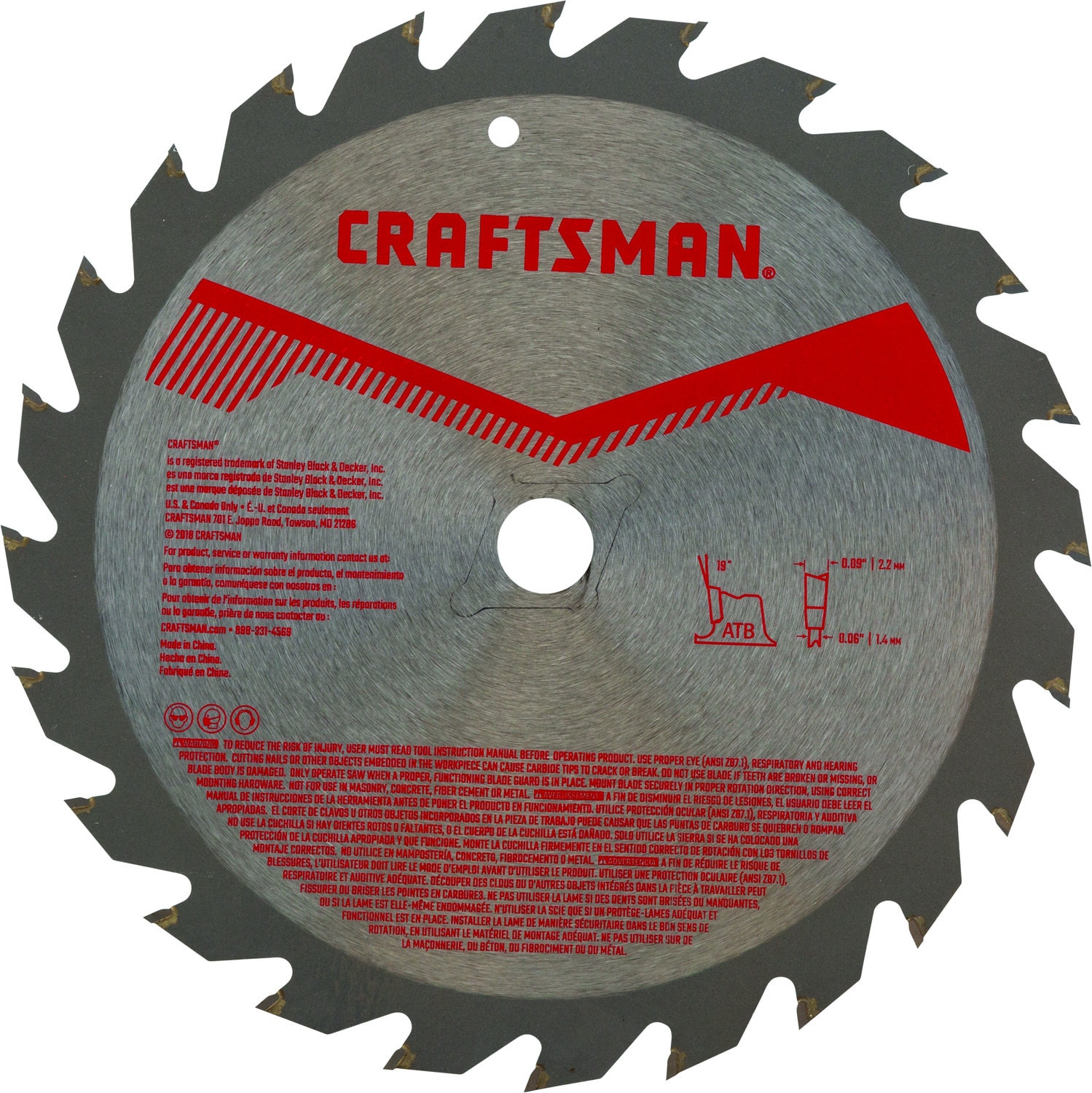 CRAFTSMAN 6-1/2-in 18-Tooth Carbide Circular Saw Blade In The Circular Saw  Blades Department At