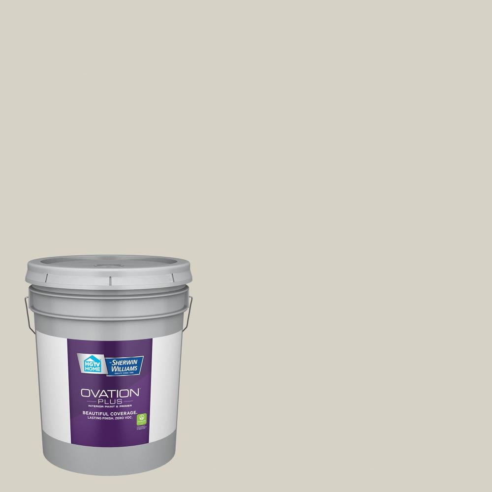 HGTV HOME by Sherwin-Williams 6006-1A-2557223 Ovation Plus Flat Warm Putty 6006-1A Latex Interior Paint Paint + Primer ( 5-gallon )