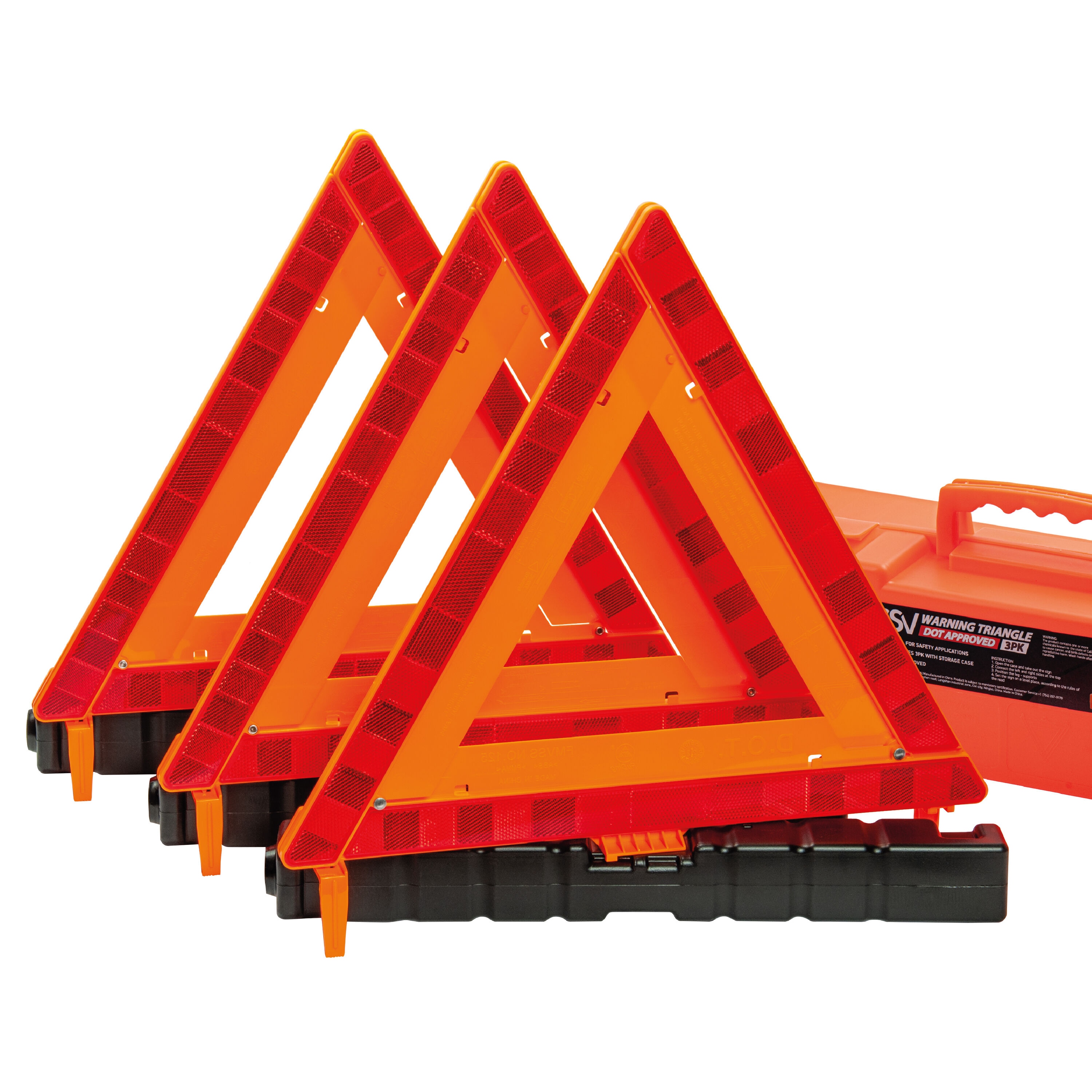 DSV Standard Warning Triangles DOT Approved 3-Pack