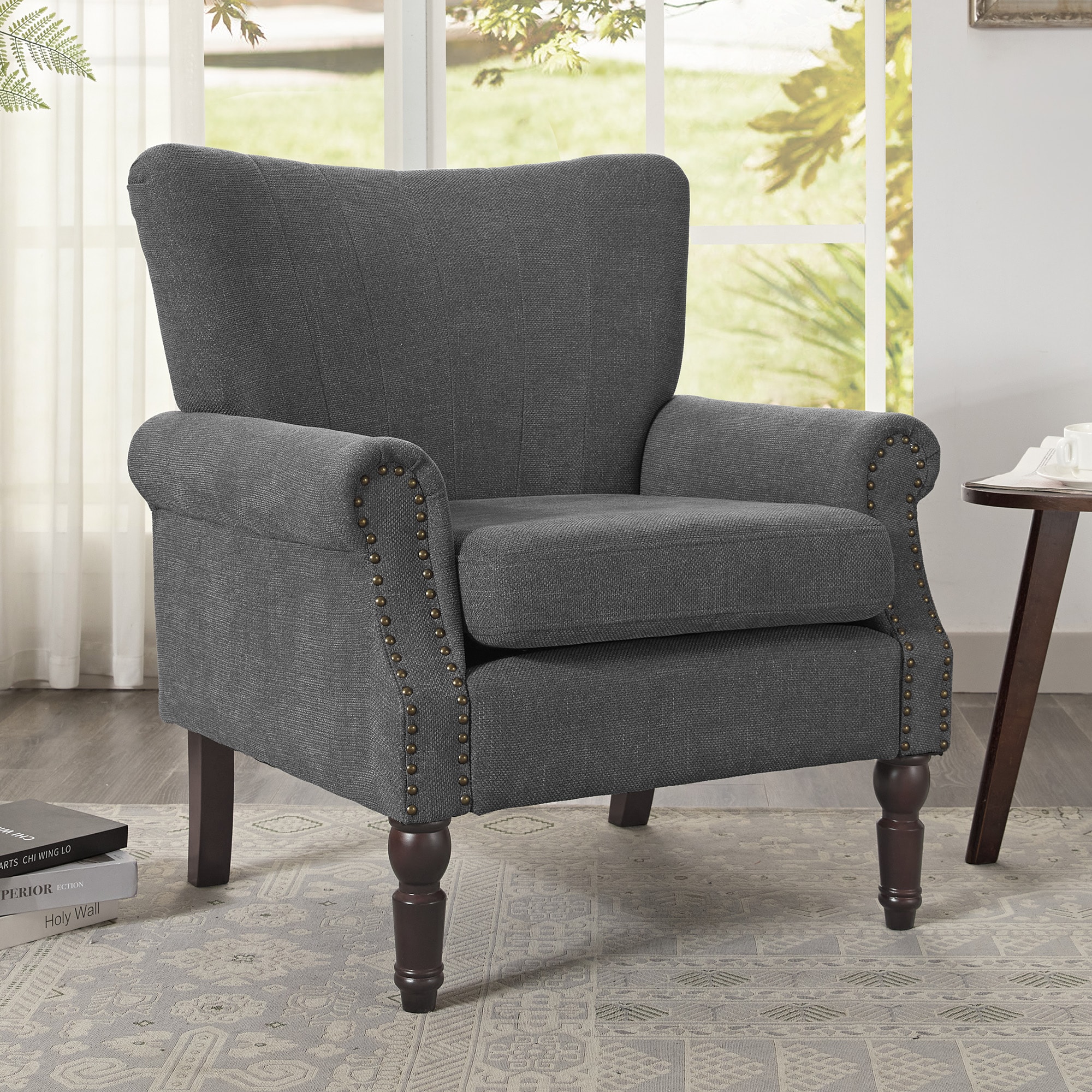 LUE BONA YX-006-02LS Modern Gray/Fabric Accent Chair