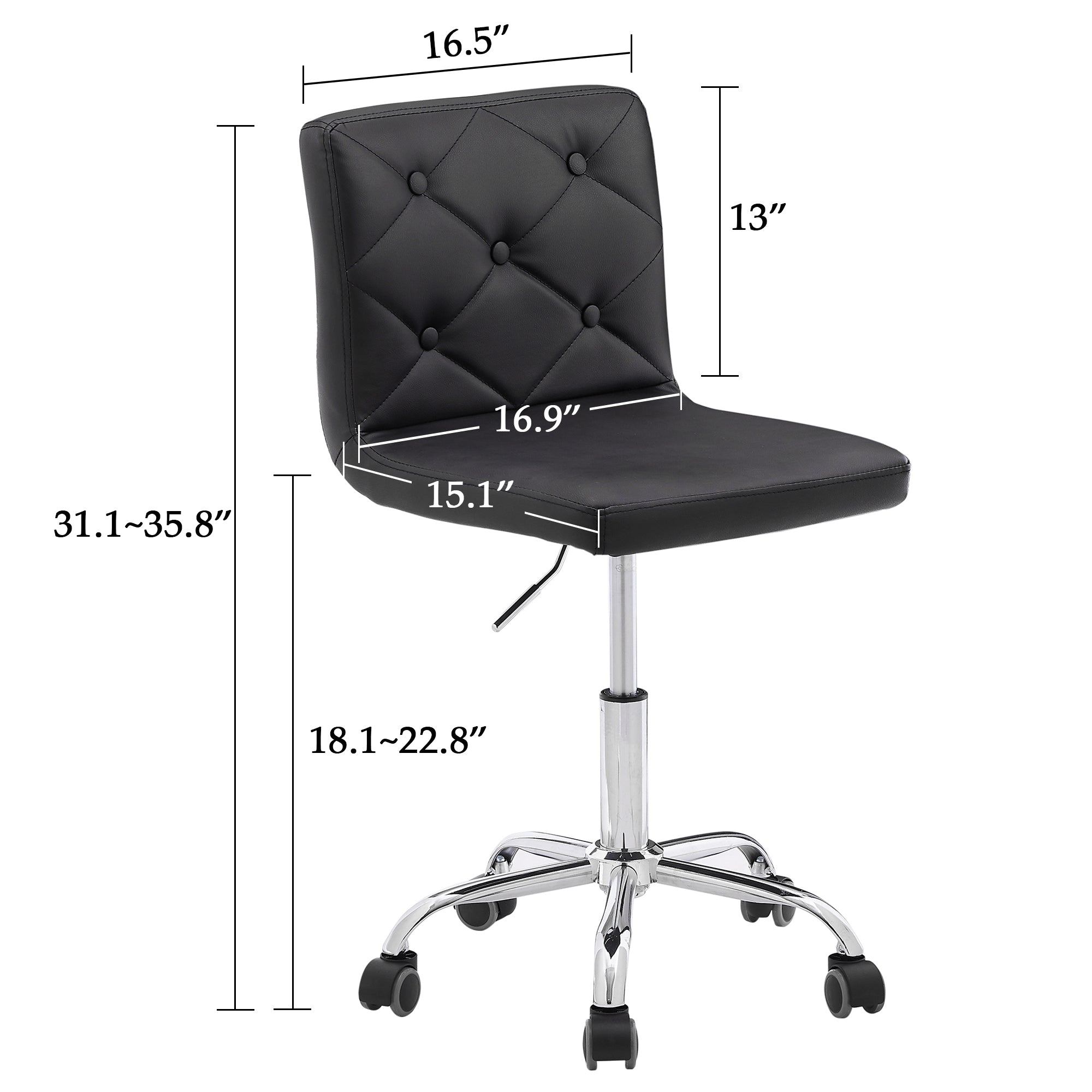 Vecelo LOE-OC05-BLK Office-Chairs - View #3