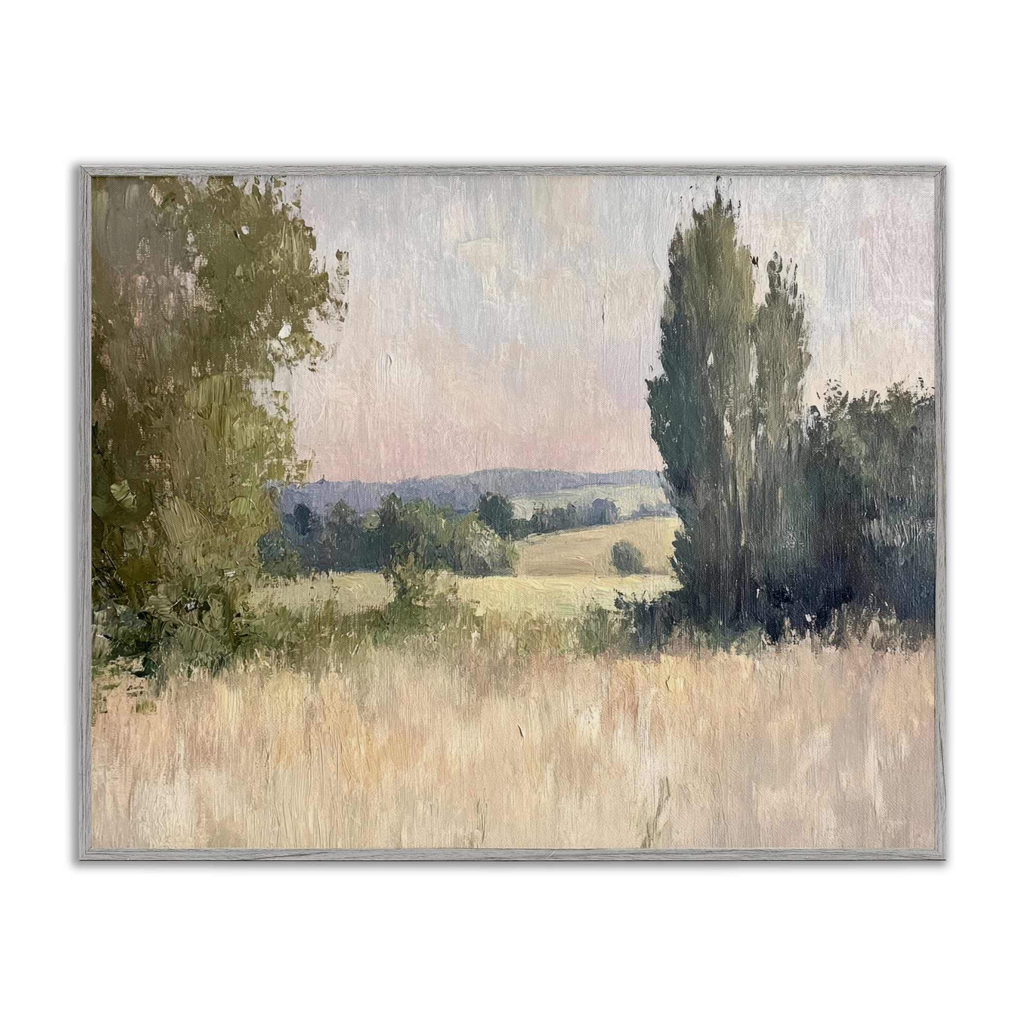 Stupell Industries BT-804-GFF-16X20 Tranquil Abstract Countryside Gray Framed Giclee Art By Petal Prints Design 20 x 16