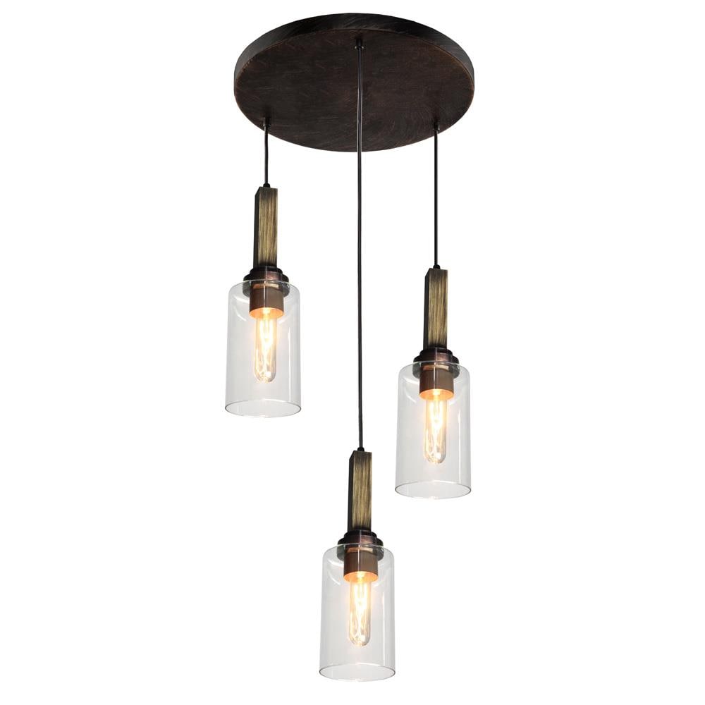 ARTCRAFT AC10863DP Home Glow 3-Light Distressed Pine Transitional Linear Hanging Pendant Light