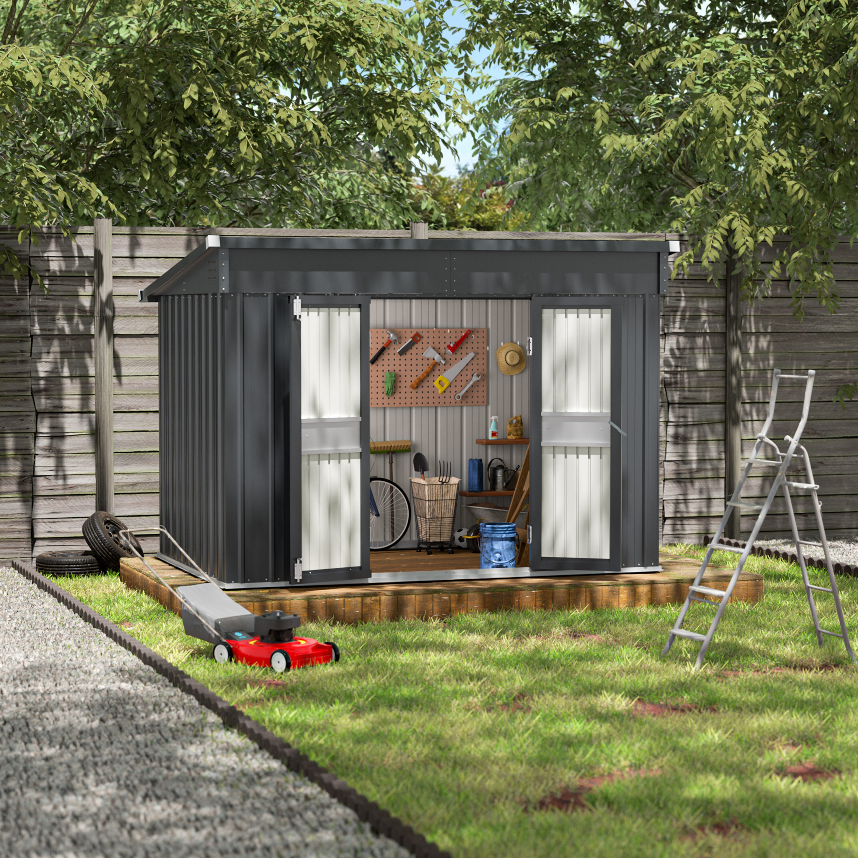 VEIKOUS PG0301-09-11 10-ft x 6-ft Metal storage shed Galvanized steel Storage Shed