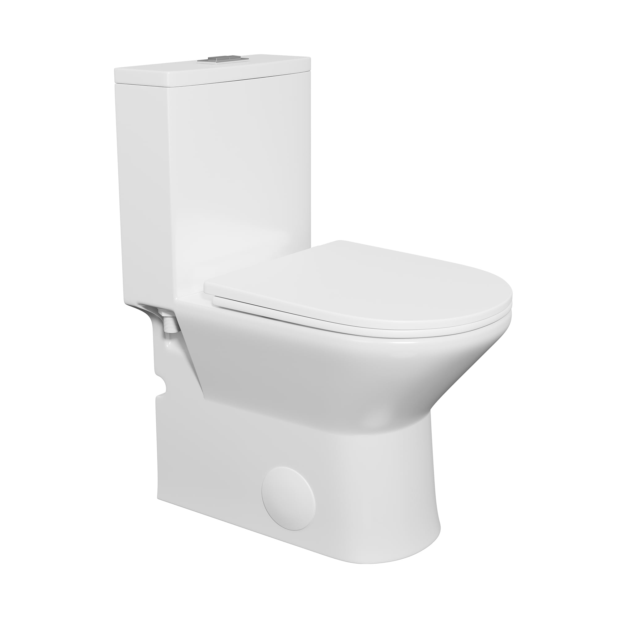 Eridanus ERI-1T311 Naples Crisp White Dual Flush Elongated Chair height Soft Close 1-piece Toilet 12-in Rough-In WaterSense 1.6 GPF
