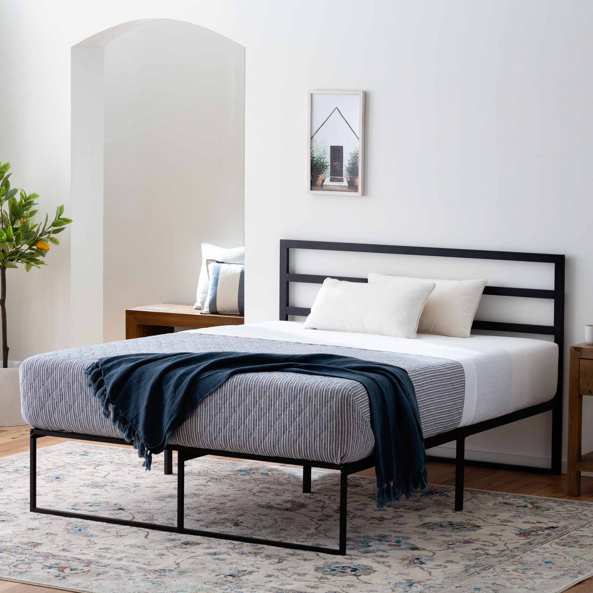 Brookside Contemporary Black Twin Metal Platform Bed At Lowes.com