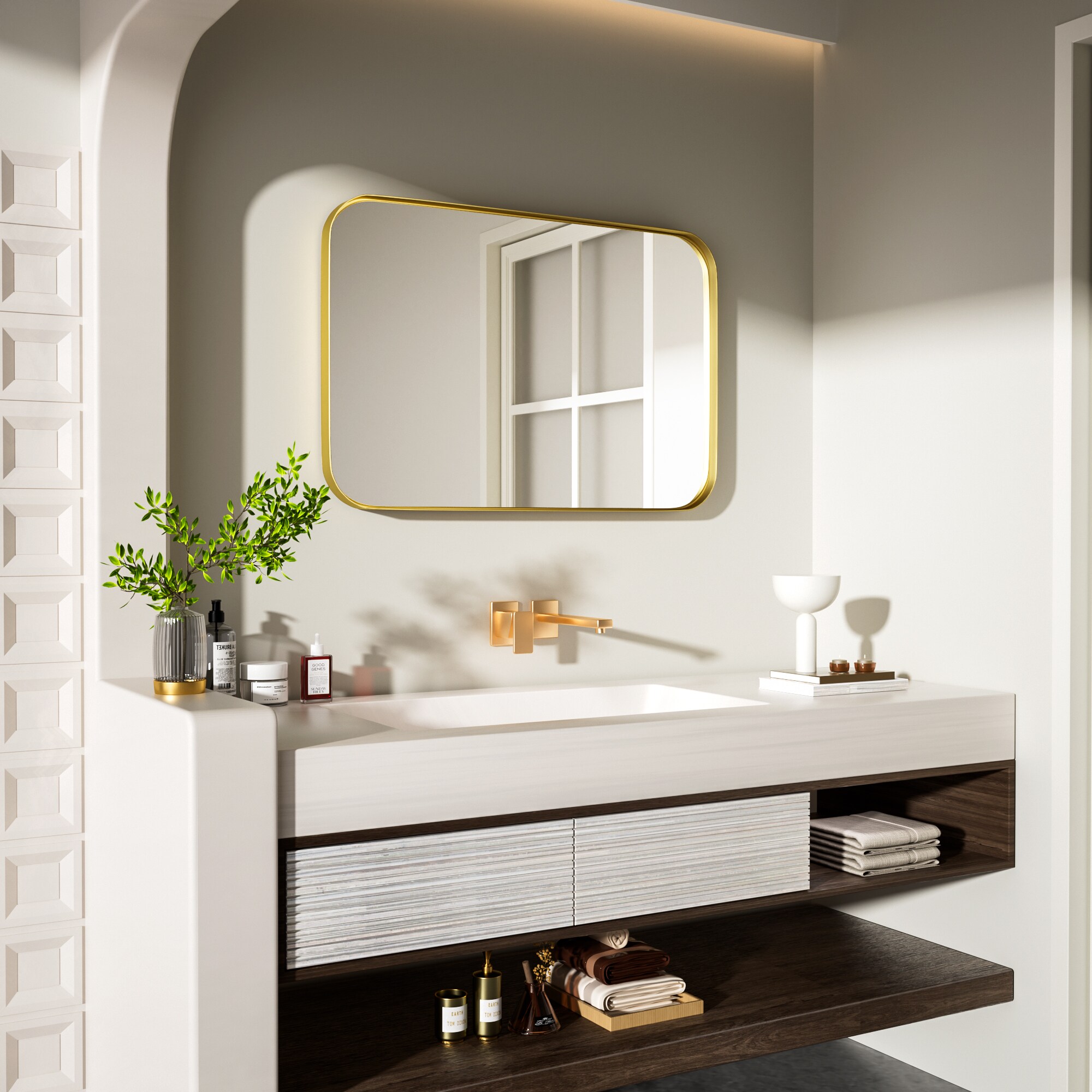 LOVMOR Y-TM2030-G Framed-Bath-Mirrors - View #2