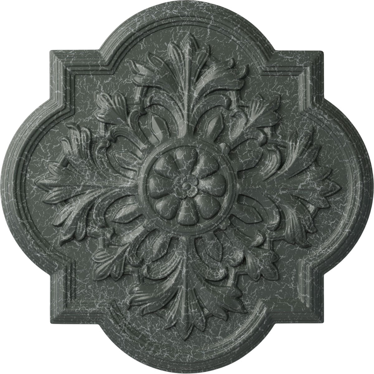 Ekena Millwork CM20BOAGC Bonetti 20-in W x 20-in L Painted Athenian Green Crackle Polyurethane Whole Ceiling Medallion