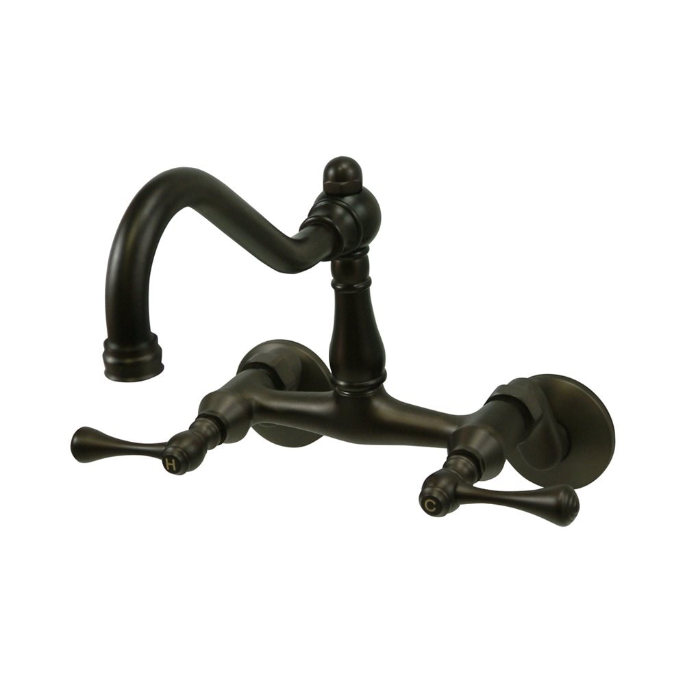 Elements of Design ES3225BL Hot Springs Oil-rubbed bronze Double Handle Wall-mount Bridge Kitchen Faucet