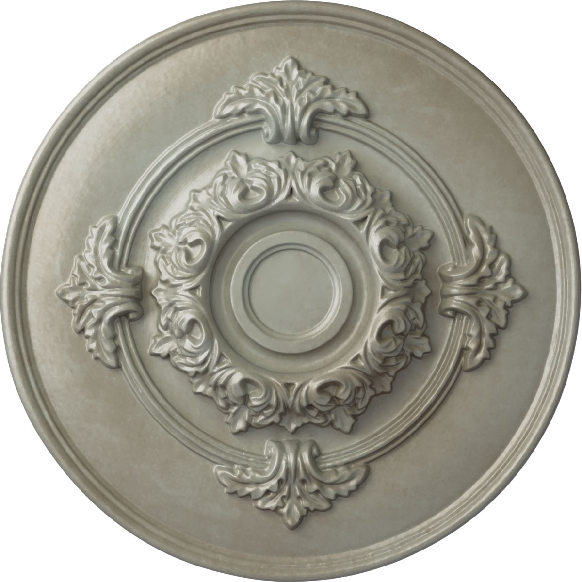 Ekena Millwork CM13MOFLS Monique 13.75-in W x 13.75-in L Painted Flash Gold Polyurethane Whole Ceiling Medallion