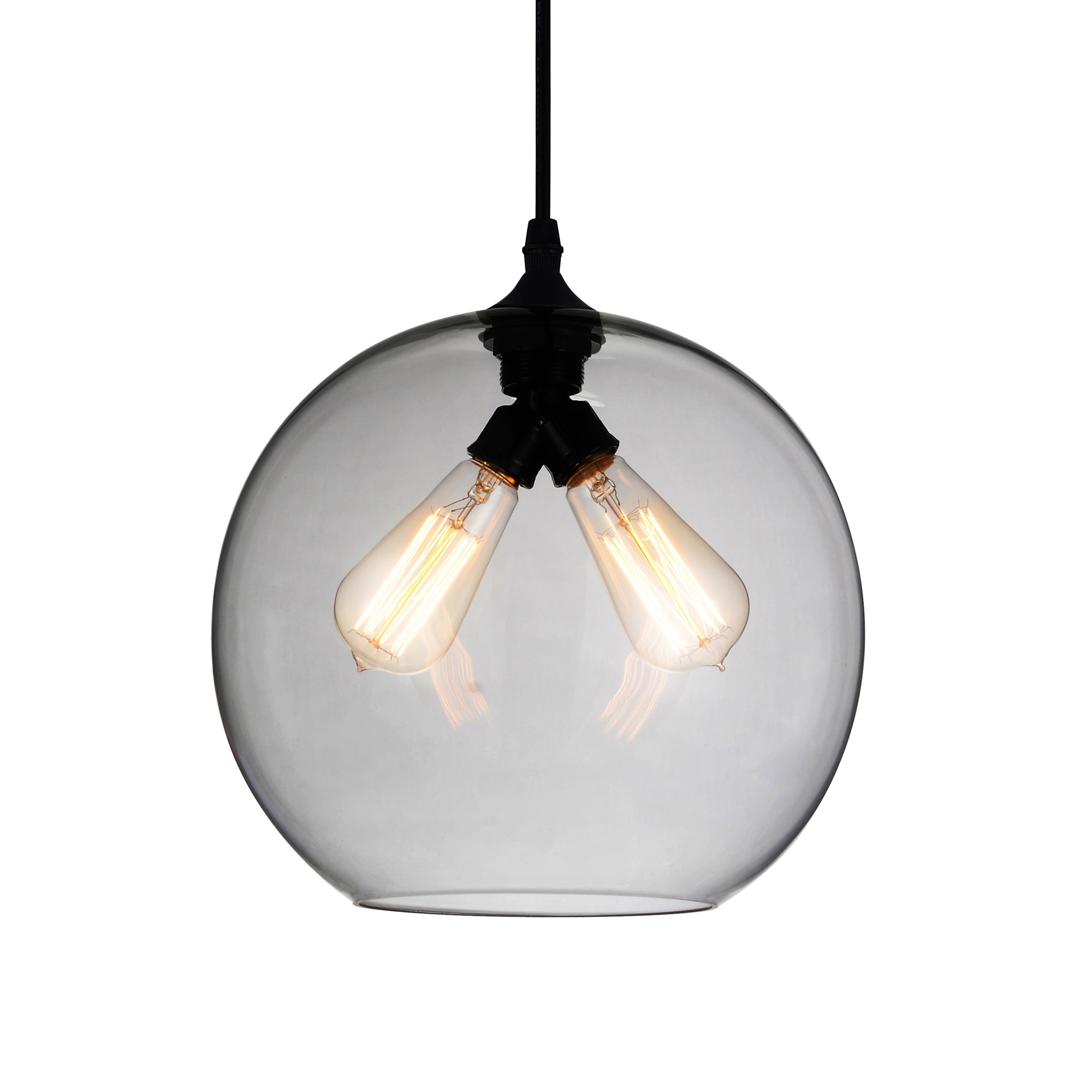 Black Smoke Glass Mini Globe Pendant Light