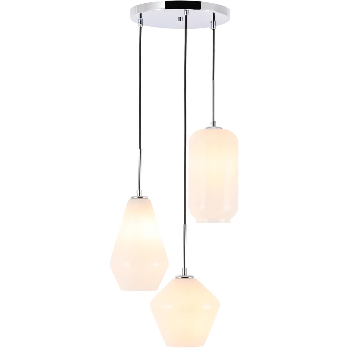 Decovio  12752-C3 Rochester 3 Light 173 inch Chrome Pendant Ceiling Light