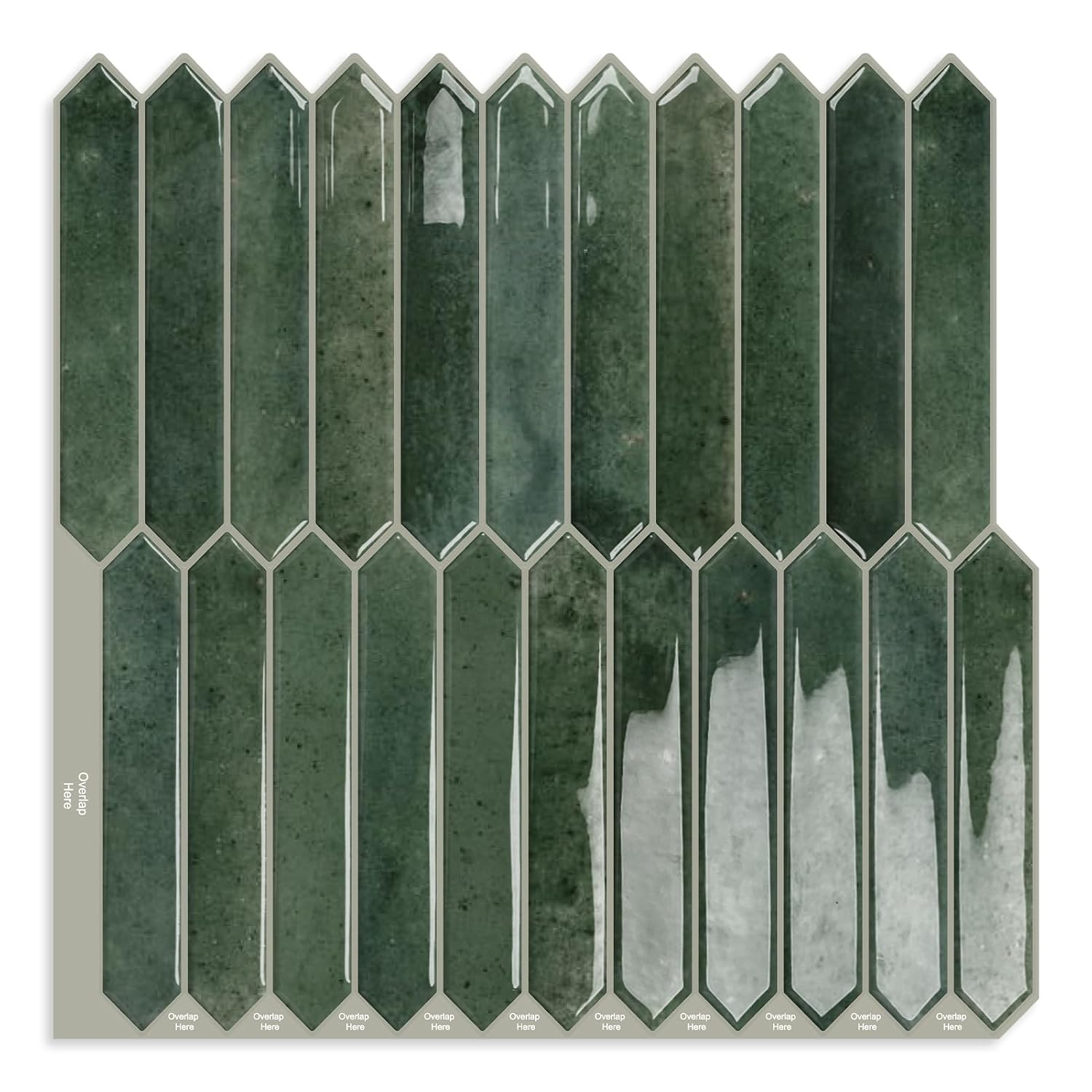 Luupatchy 10-Sheet Peel and Stick Backsplash Tile Long Hexagon Pattern Self-Adhesive Vinyl Wall Tiles 12 in x 12 in Each Sheet for Kitchen Bathroom Fireplace and RV