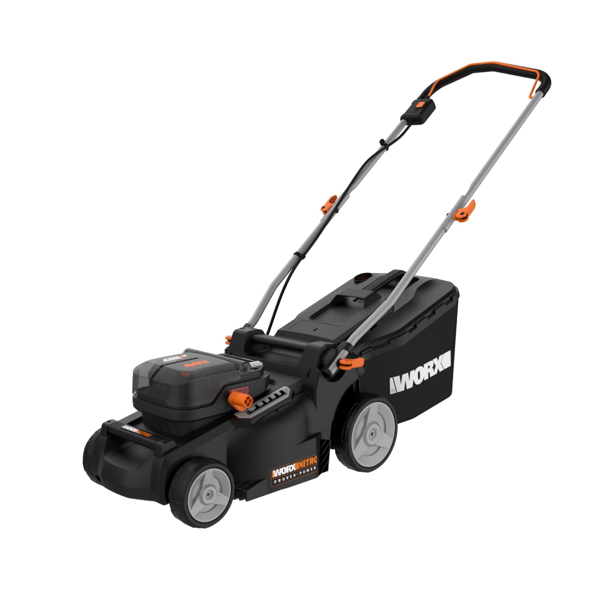 WORX Nitro WG737 40v Brushless 16in Deck Push Powered Lawn Mower 40-Volt 16-in Deck 40-volt Battery Push Lawn Mower (Battery and Charger Included)
