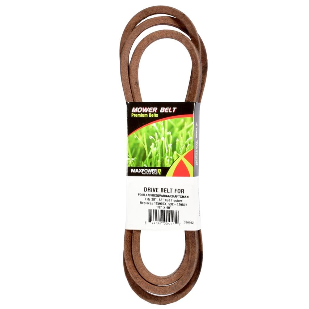 MaxPower 336102 1/2-in x 90-in Transmission Drive Belt, for 38-in Riding Mower/Tractors, Replaces OEM Part Number