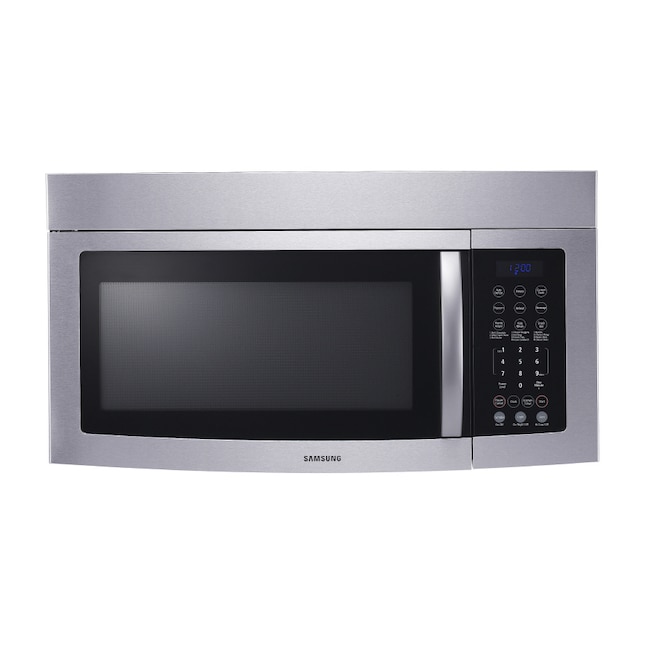 Samsung 1.6-cu ft 1000-Watt Over-the-Range Microwave with Sensor Cooking  (Stainless Steel) in the Over-the-Range Microwaves department at
